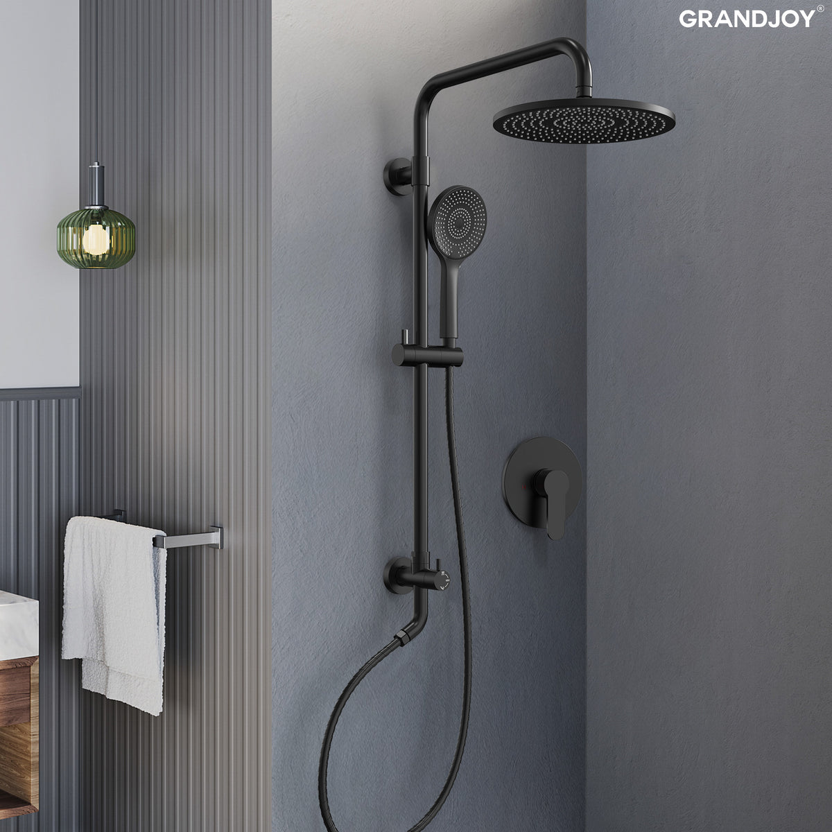 Exposed Pressure-Balanced Rain Shower System with Handheld Spray