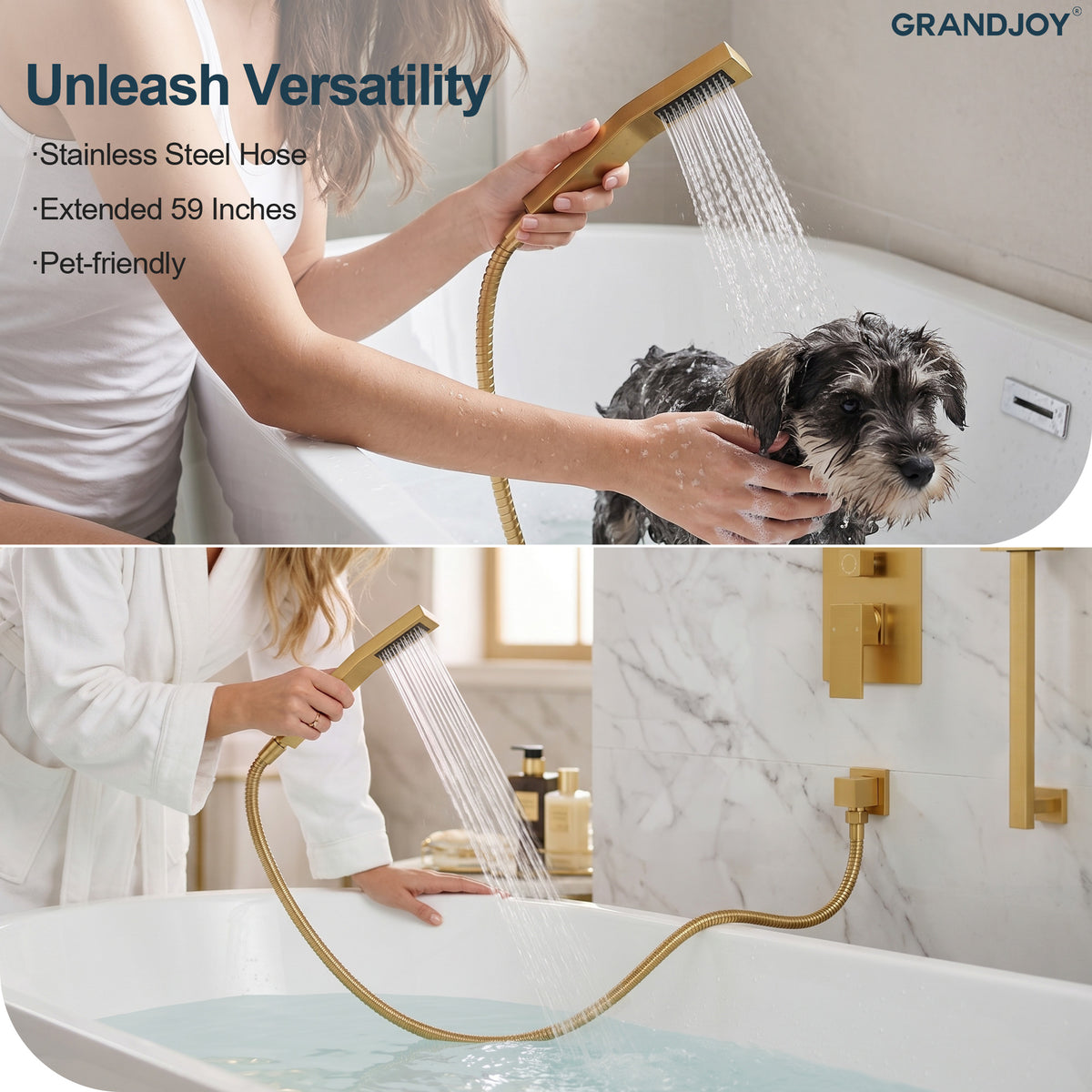 22-Inch Rainfall Wall-Mounted Shower System with Waterfall and Handheld Spray