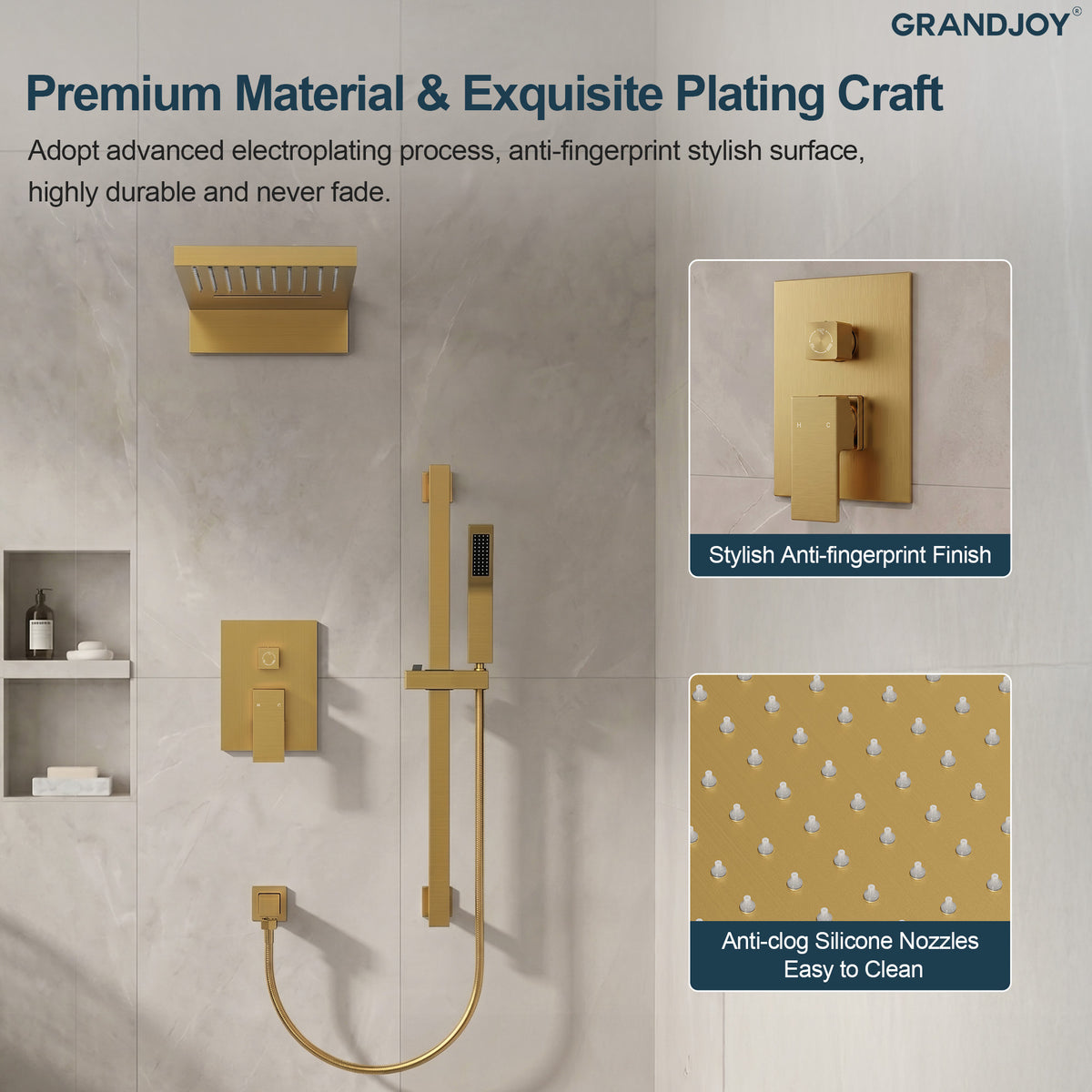 22-Inch Rainfall Wall-Mounted Shower System with Waterfall and Handheld Spray