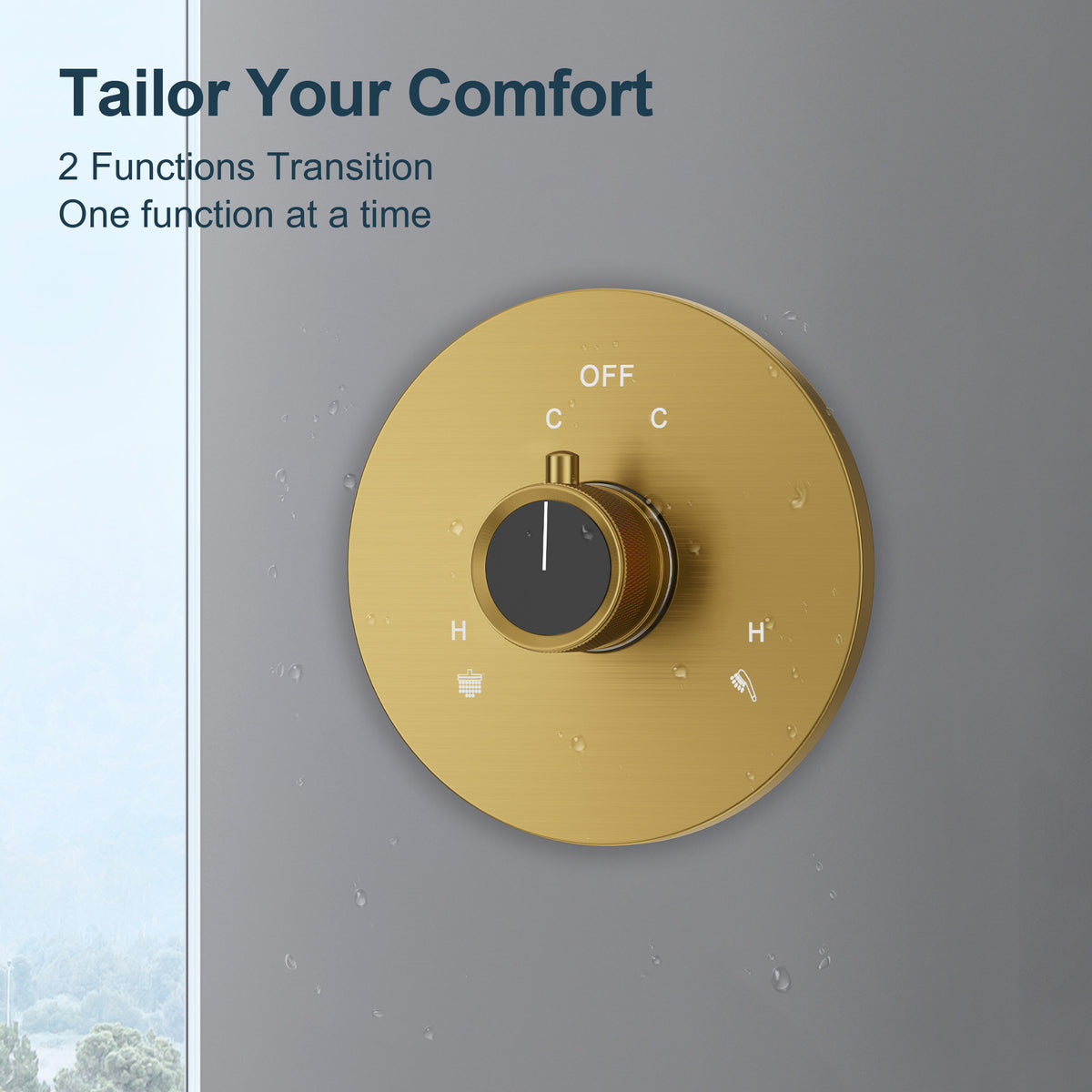 Wall-Mounted Rainfall Shower System with Adjustable Slide-Bar Handheld