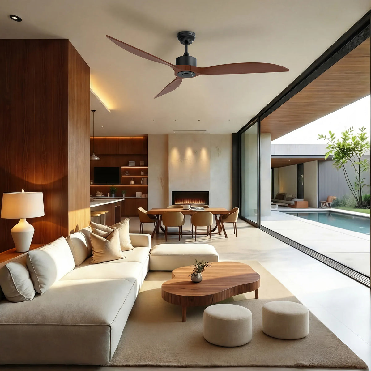 65-Inch Downrod Mount 3-Blade Ceiling Fan without Light