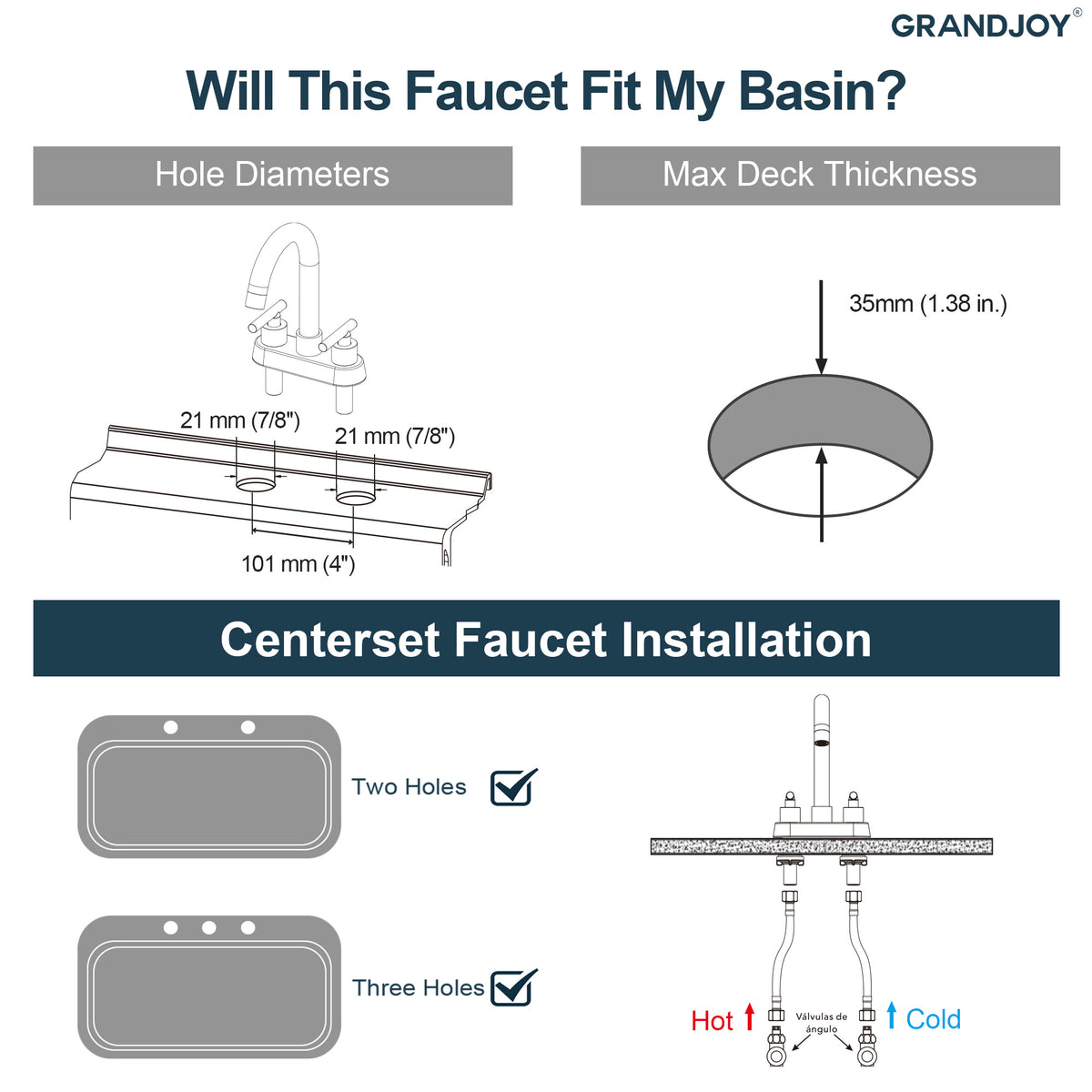 Two-Handle Centerset Bathroom Sink Faucet With Pop-Up Drain