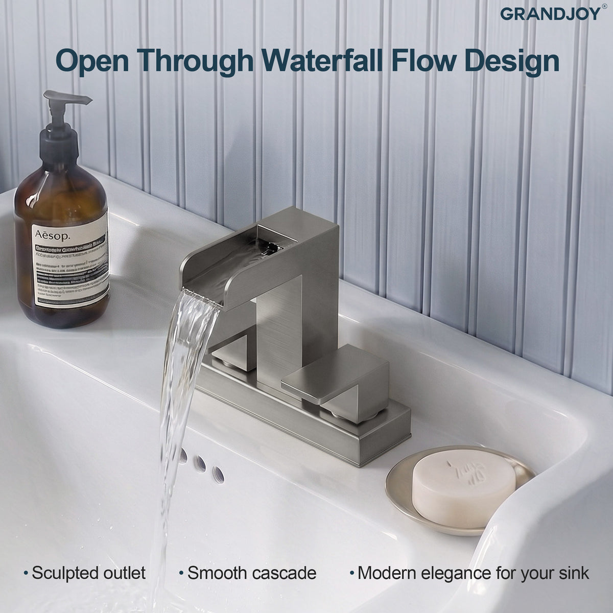 Two-Handle Centerset Bathroom Sink Faucet With Pop-Up Drain