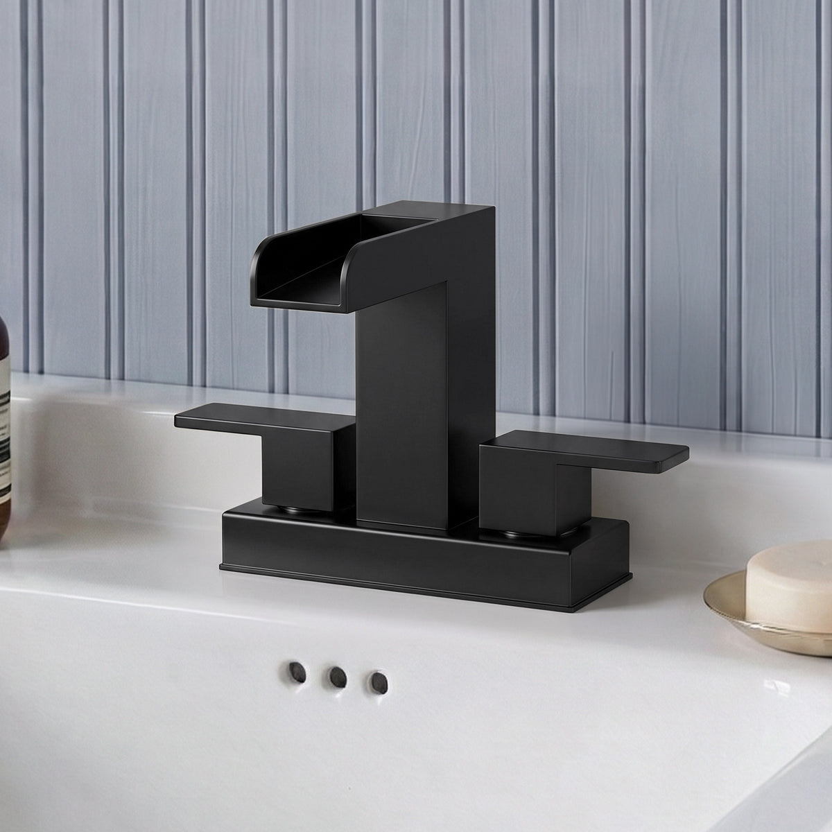 Two-Handle Centerset Bathroom Sink Faucet With Pop-Up Drain