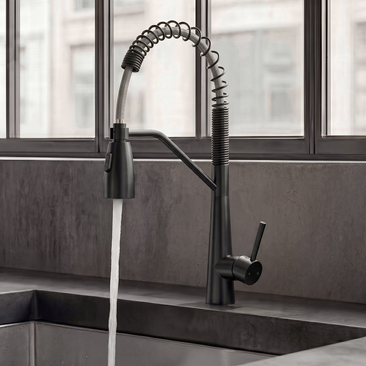 Single-Handle Pre-Rinse Spring Pull-Down Kitchen Faucet