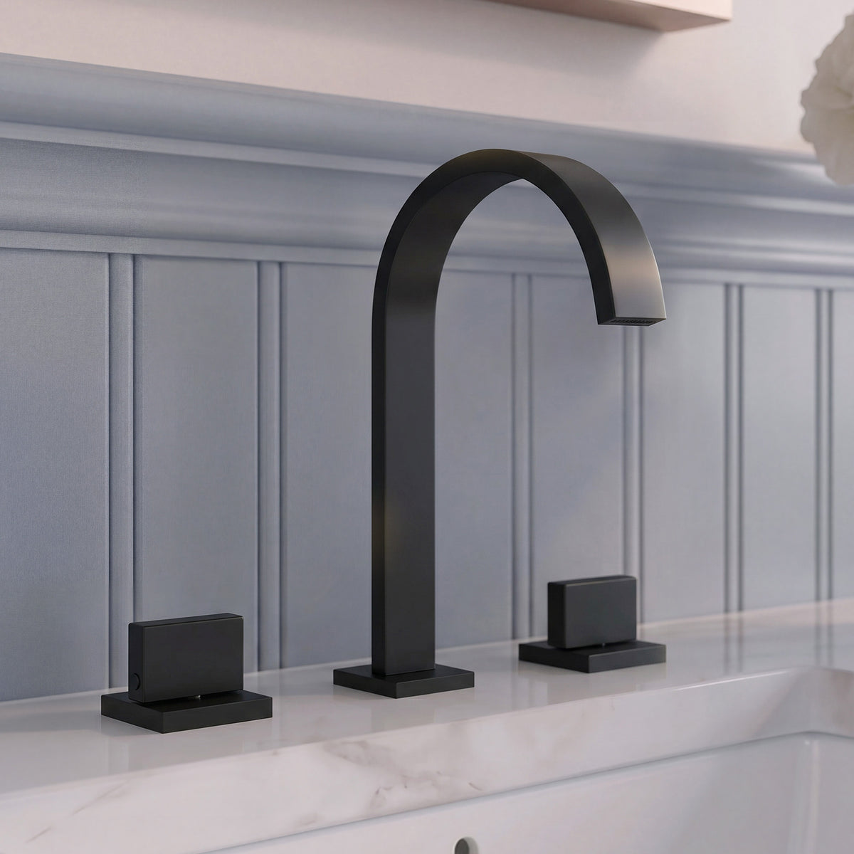 Two-Handle High Arc Widespread Bathroom Sink Faucet With Pop-Up Drain