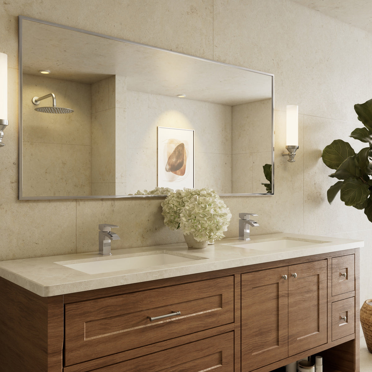 Single-Hole Waterfall Bathroom Sink Faucet with Pop-Up Drain