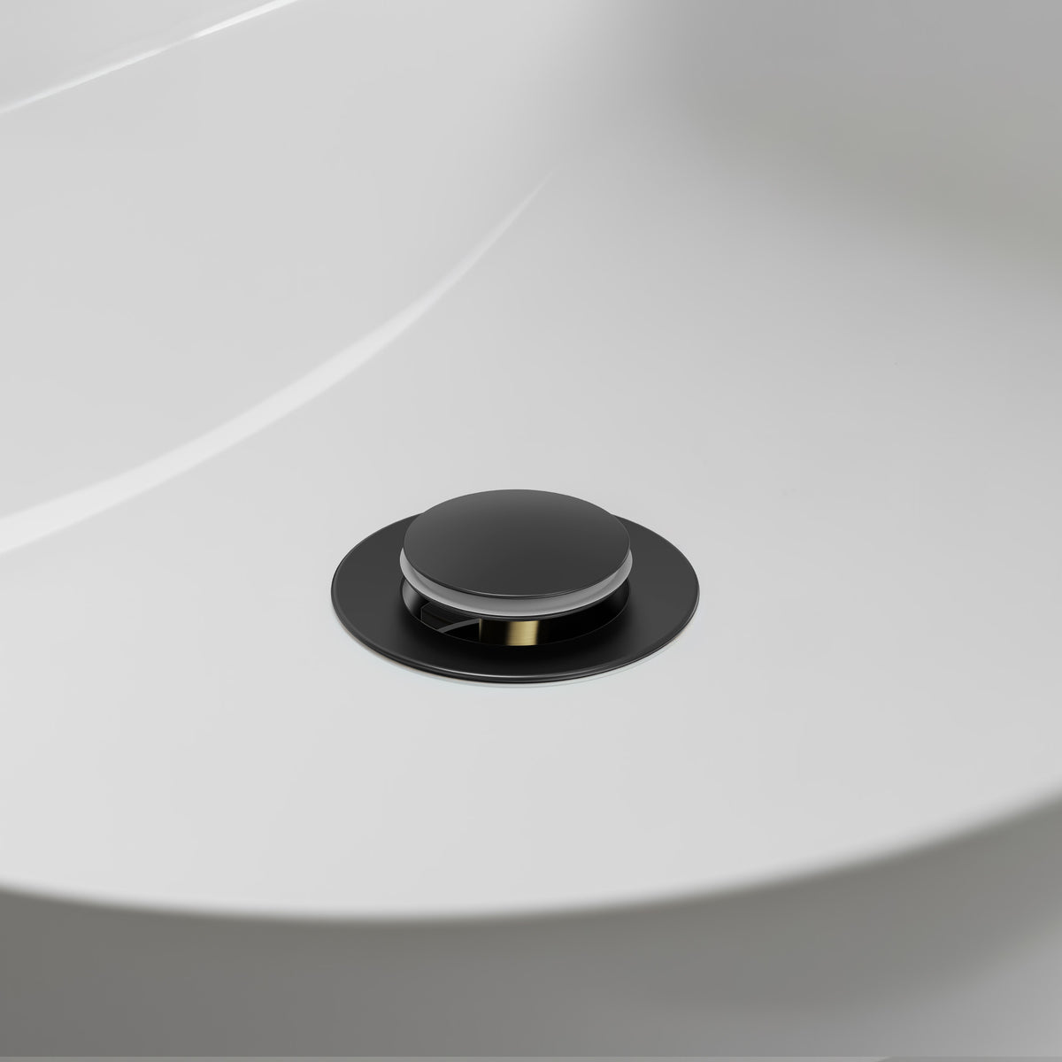 Push-Button Bathroom Sink Drain with Overflow and Brass Body