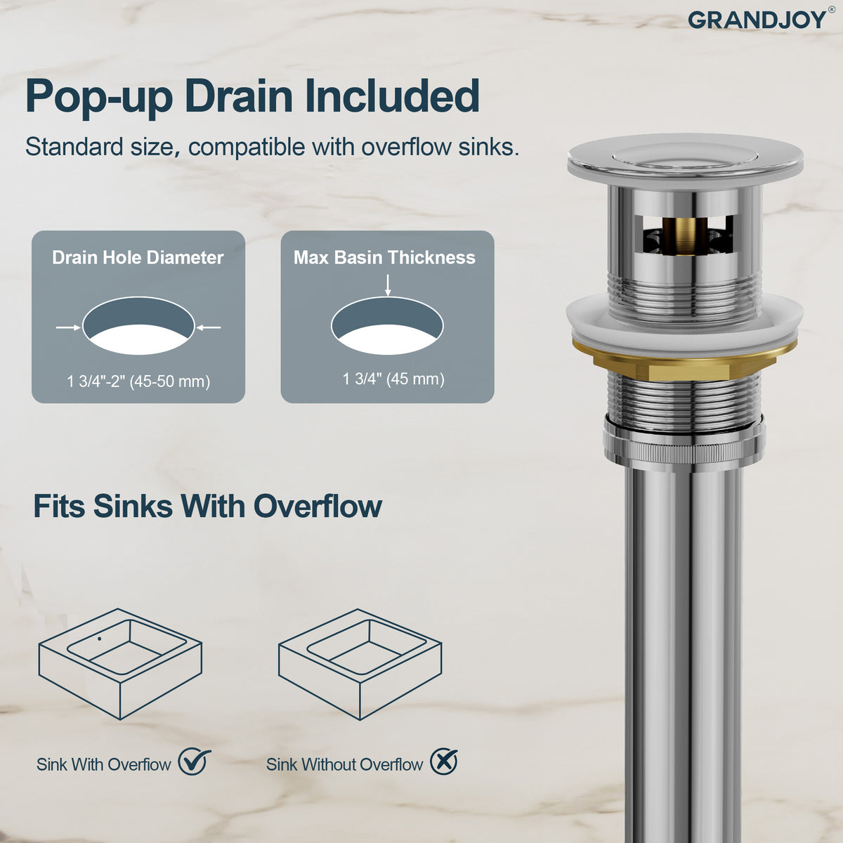 Single-Handle Vessel Bathroom Sink Faucet With Pop-Up Drain