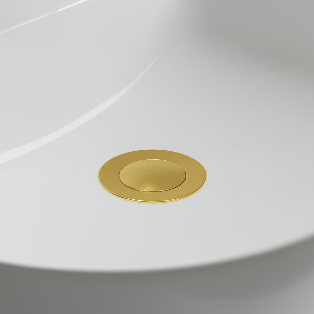 Push-Button Bathroom Sink Drain with Overflow and Brass Body