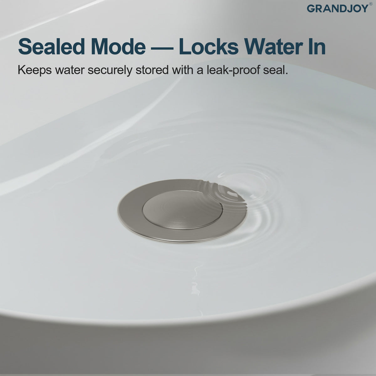 Push-Button Bathroom Sink Drain with Overflow and Brass Body