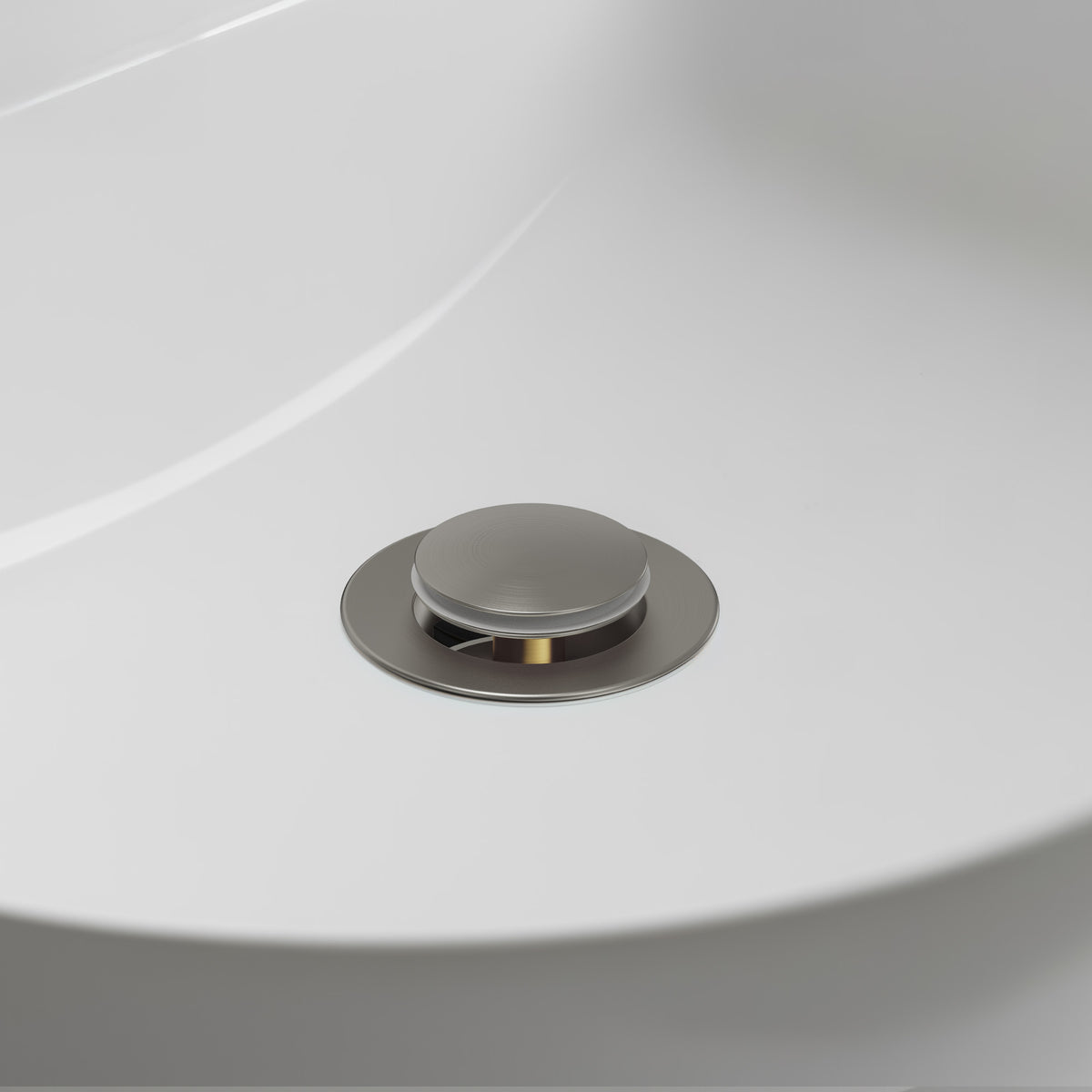 Push-Button Bathroom Sink Drain with Overflow and Brass Body
