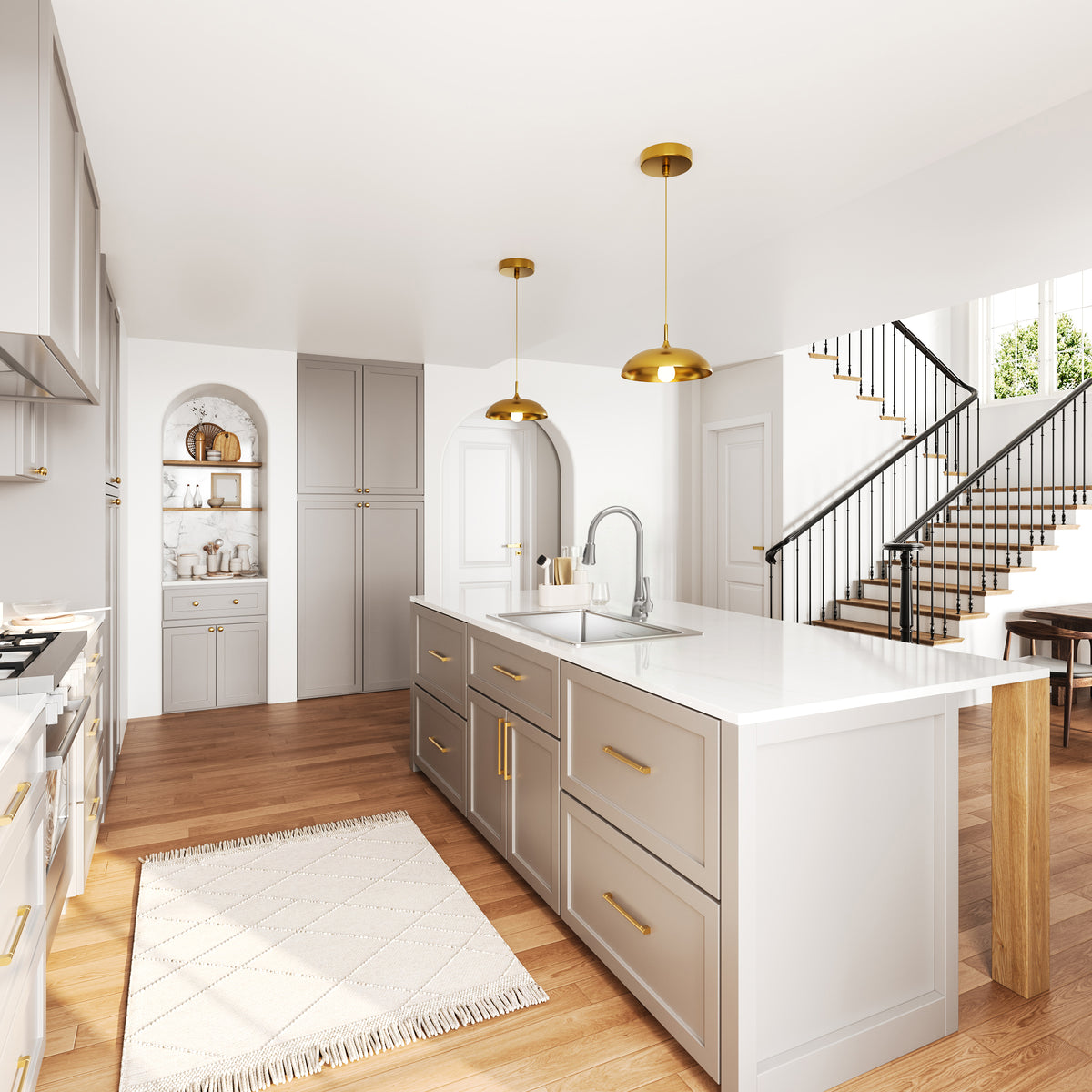 Single-Handle Pull-Down Kitchen Faucet With Dual Spray Modes