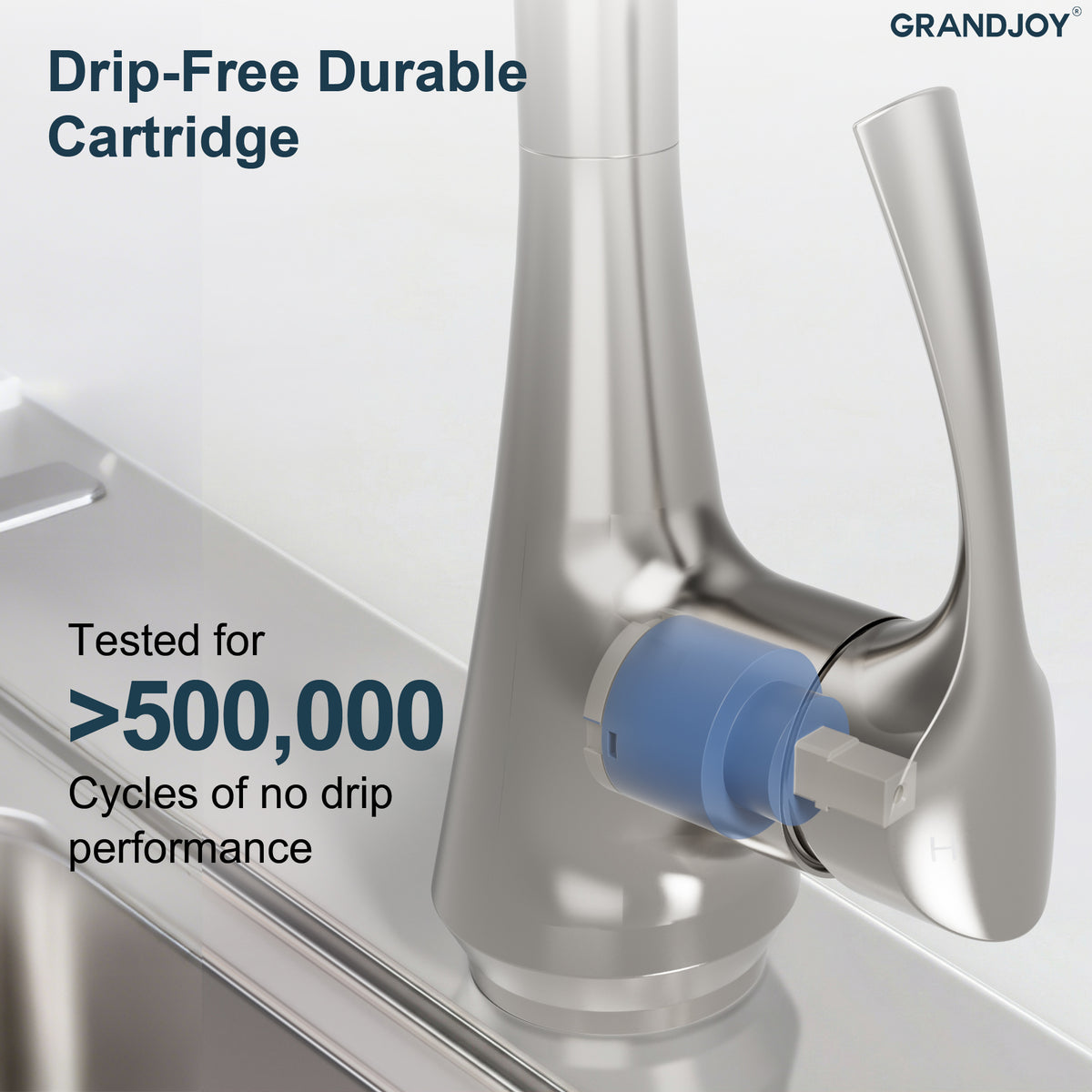 Single-Handle Pull-Down Kitchen Faucet With Dual Spray Modes
