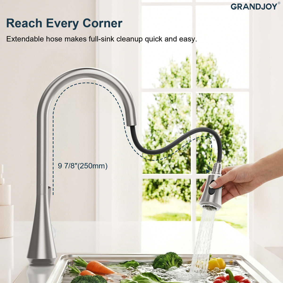 Single-Handle Pull-Down Kitchen Faucet With Dual Spray Modes