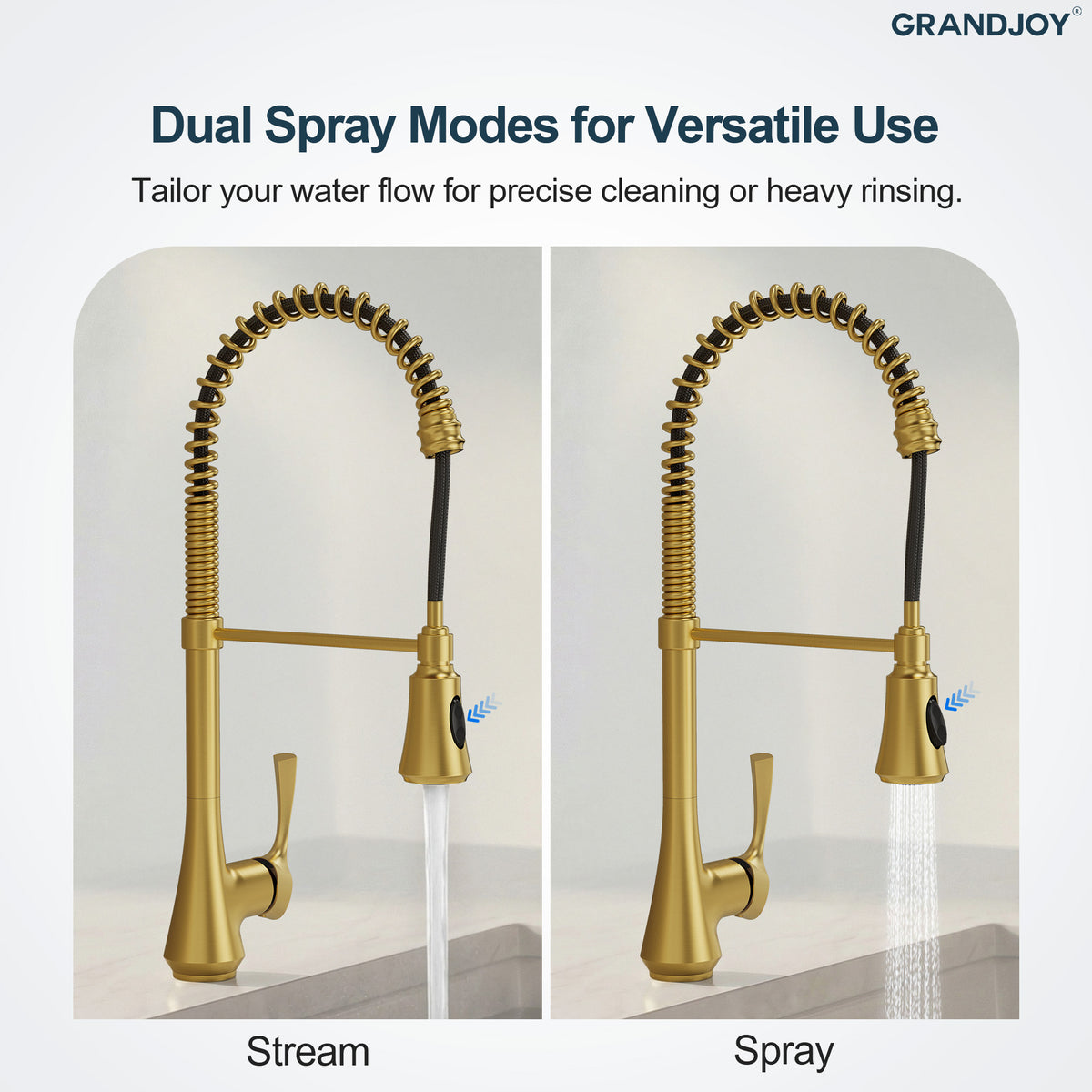 Single-Handle Pre-Rinse Spring Pull-Down Kitchen Faucet