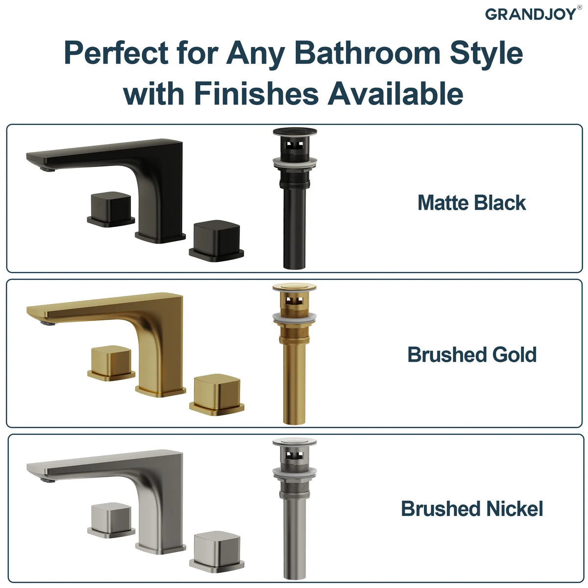 Two-Handle Low Arc Widespread Bathroom Sink Faucet With Pop-Up Drain