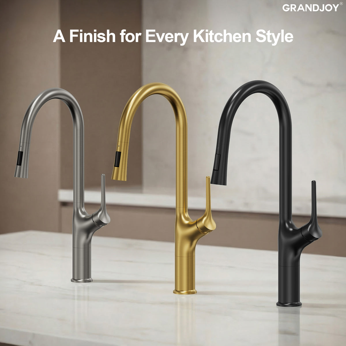 Single-Handle Pull-Down Kitchen Faucet With Dual Spray Modes