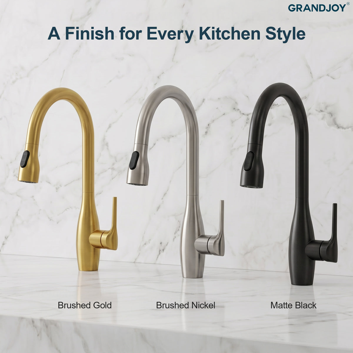 Single-Handle Pull-Down Kitchen Faucet With Dual Spray Modes