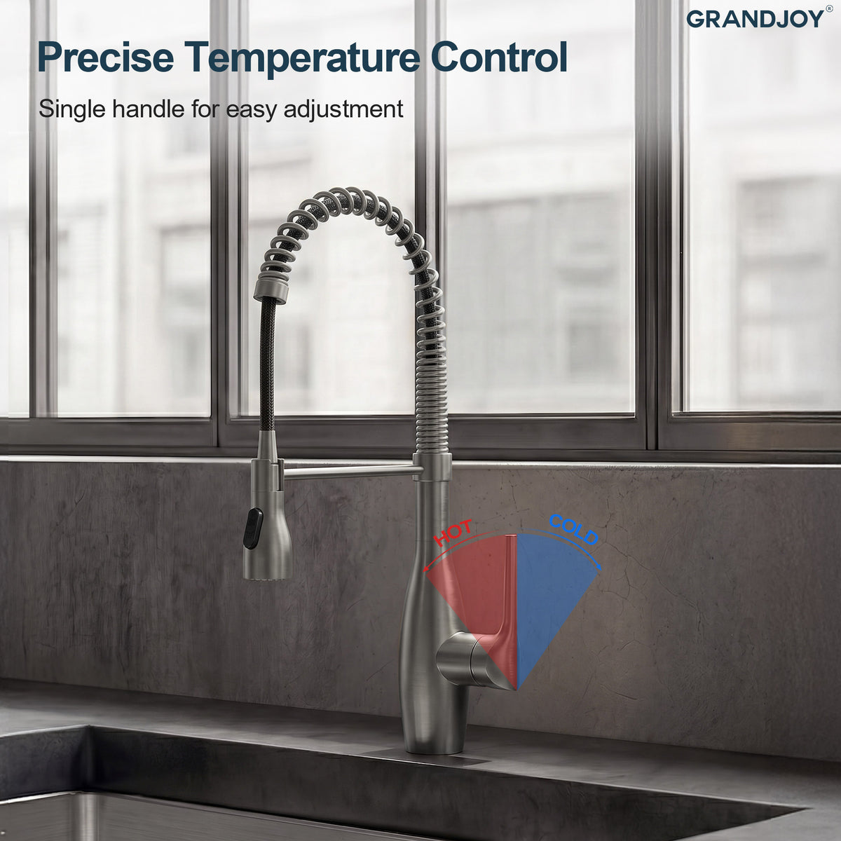 Single-Handle Pre-Rinse Spring Pull-Down Kitchen Faucet