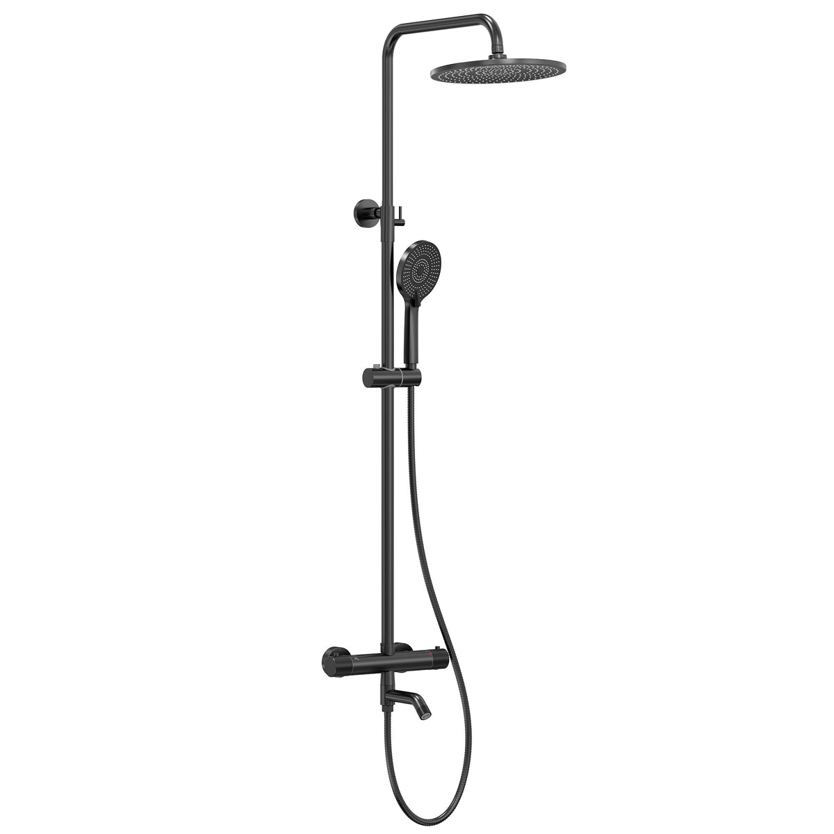 Exposed Thermostatic Tub and Shower System with 10-Inch Rain Shower Head