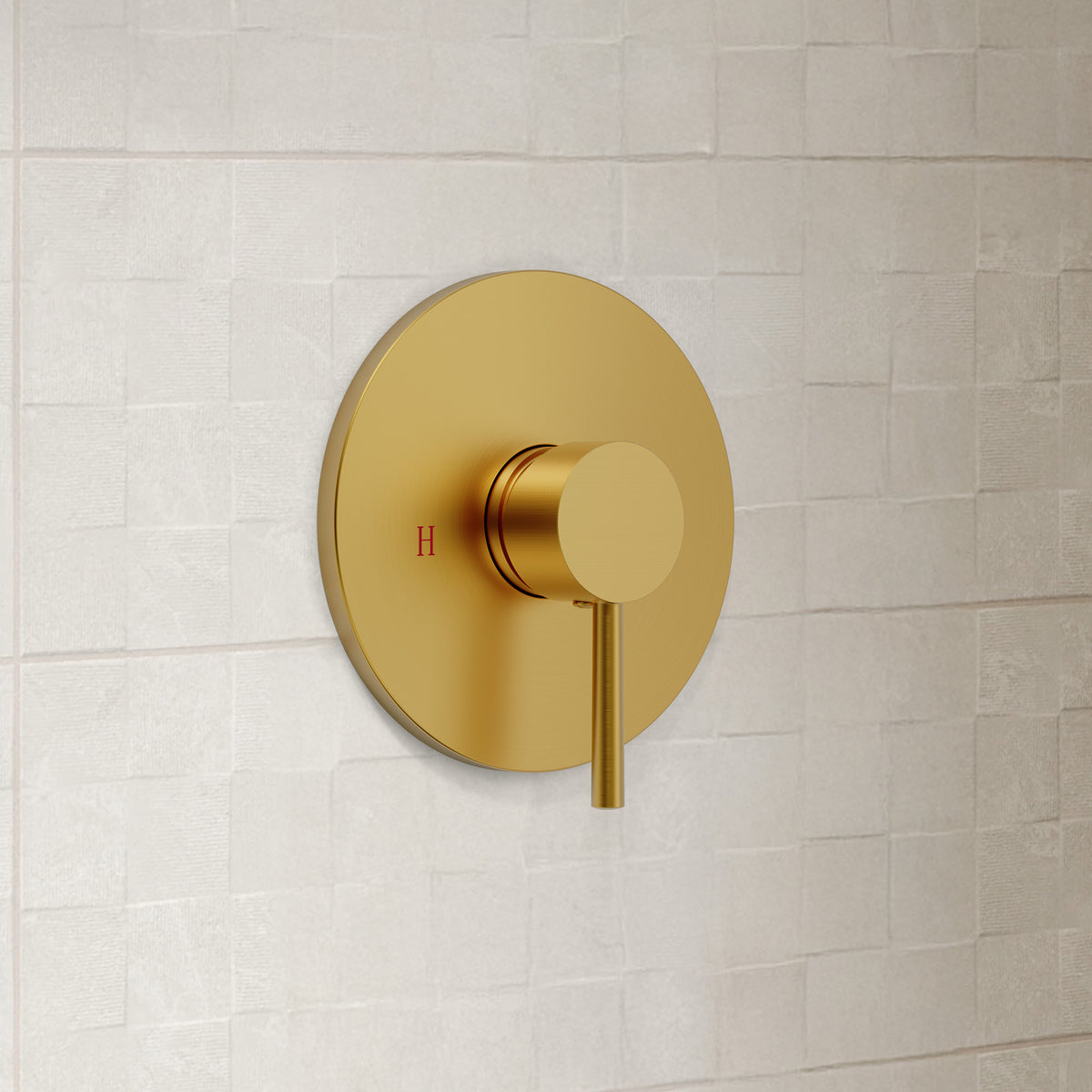 Round Wall-Mounted Rain Shower System with Pressure-Balanced Valve