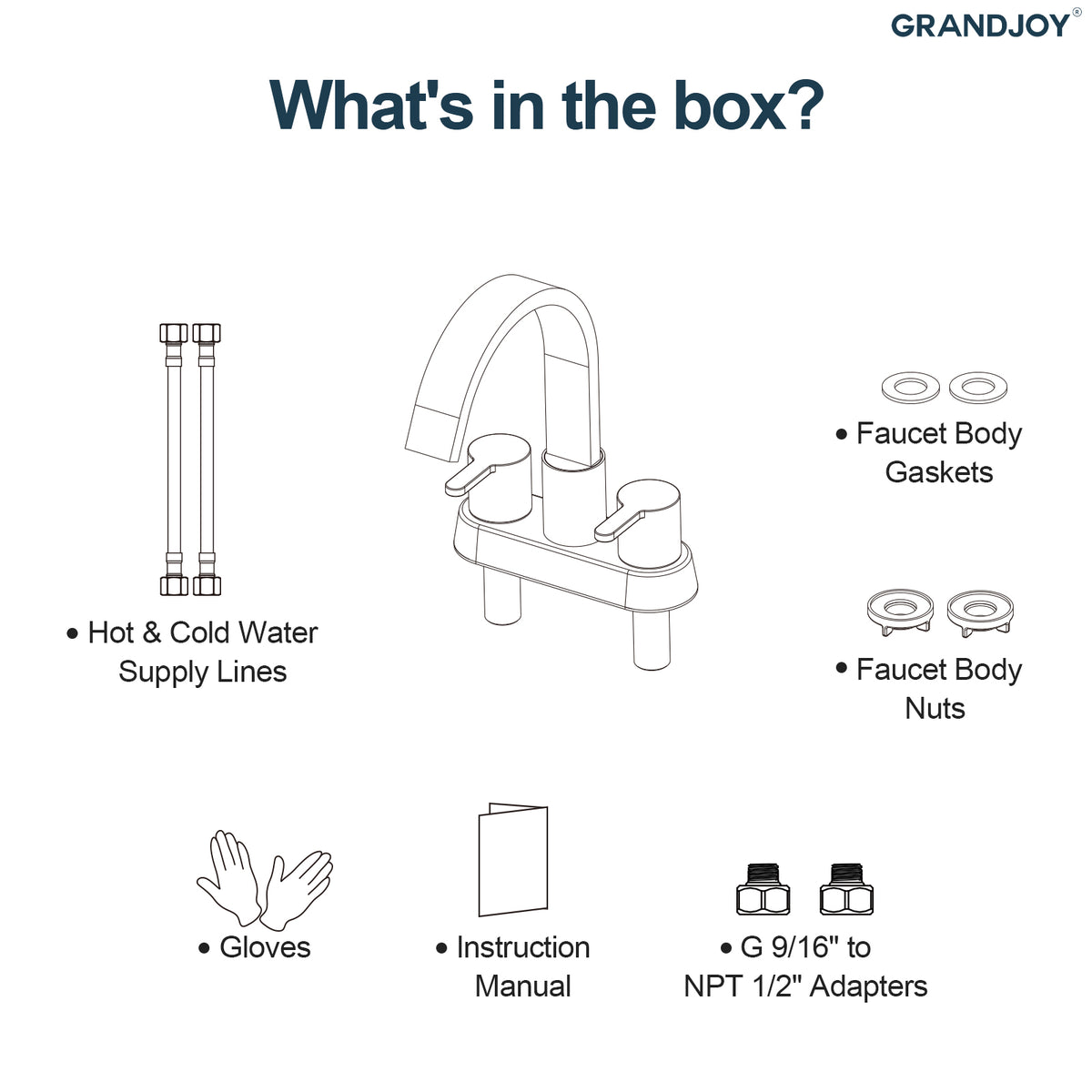 Two-Handle Centerset Bathroom Sink Faucet With Pop-Up Drain