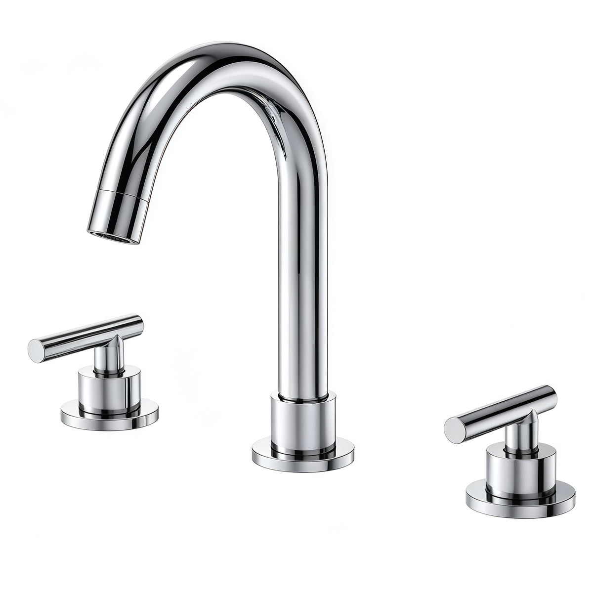 Two-Handle Mid Arc Widespread Bathroom Sink Faucet With Pop-Up Drain