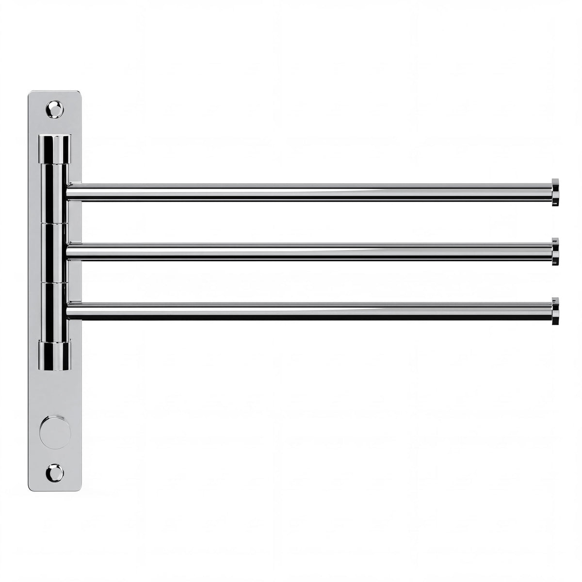Three-Arm Wall-Mounted Rotating Stainless Steel Towel Rack for Bathrooms