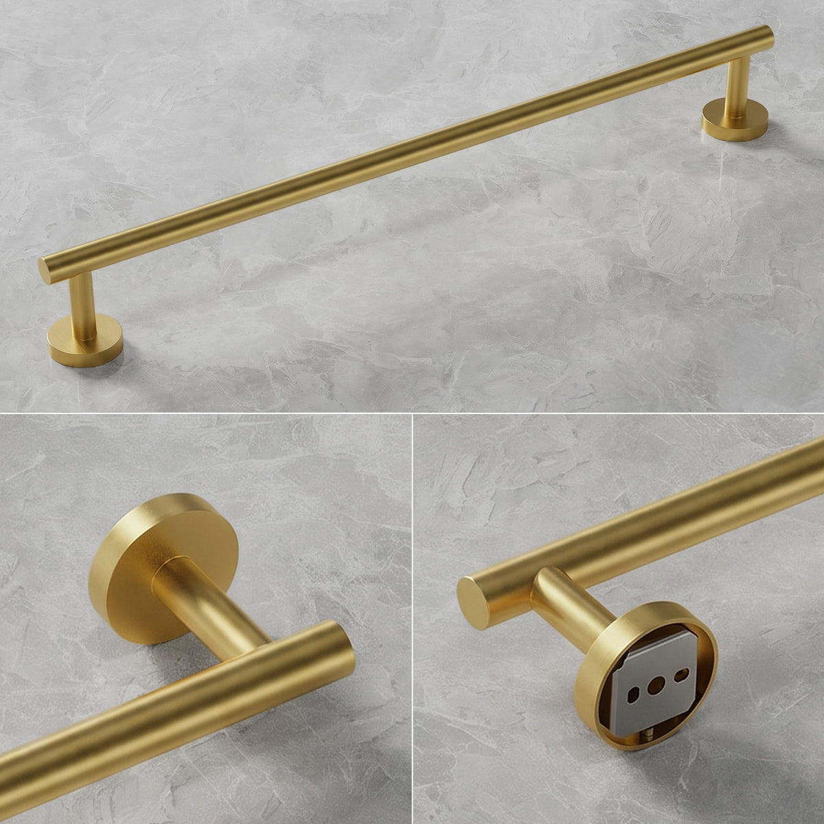 23.6-Inch Wall-Mounted Stainless Steel Bathroom Towel Bar for Daily Storage