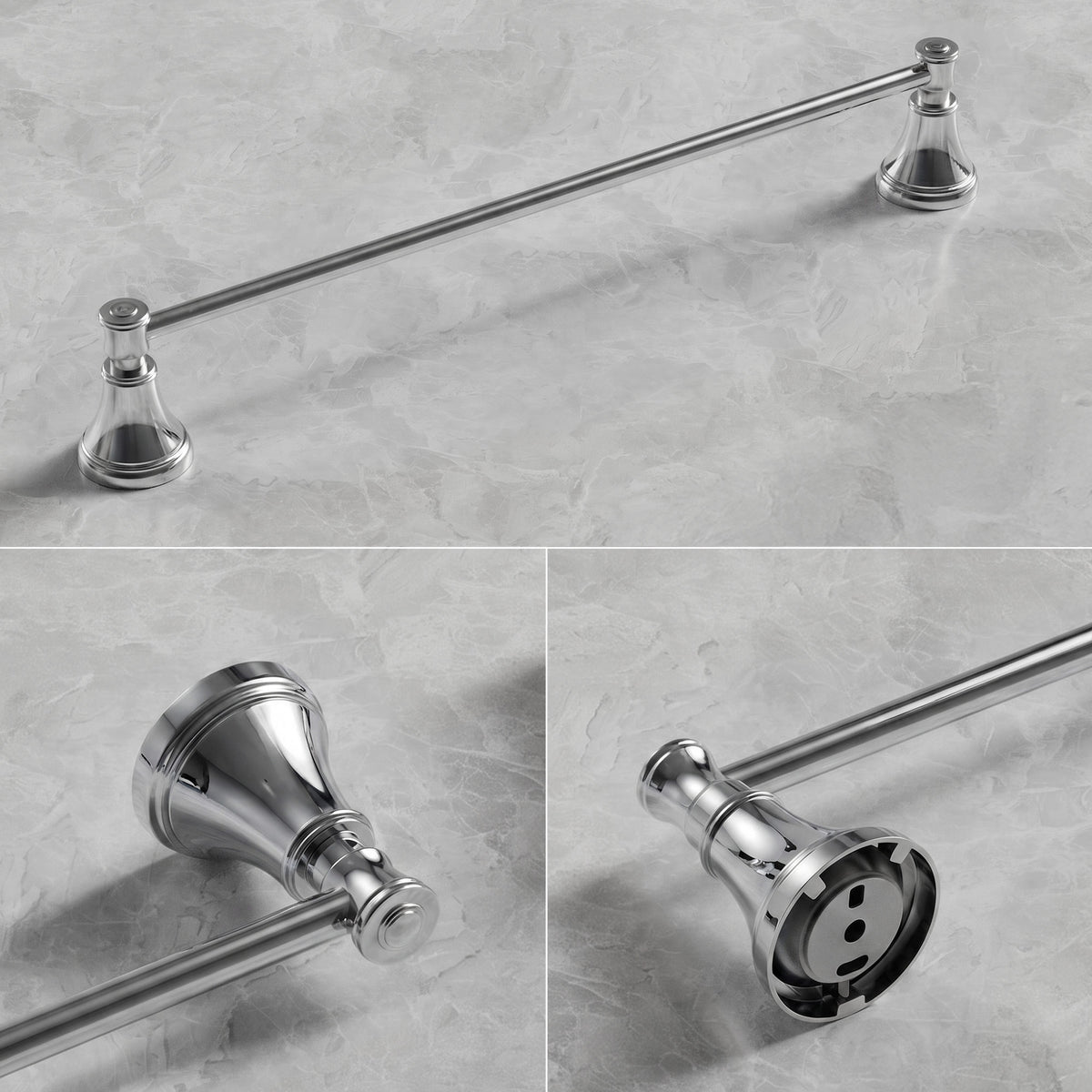 23.3-Inch Wall-Mounted Stainless Steel Bathroom Towel Bar for Daily Storage