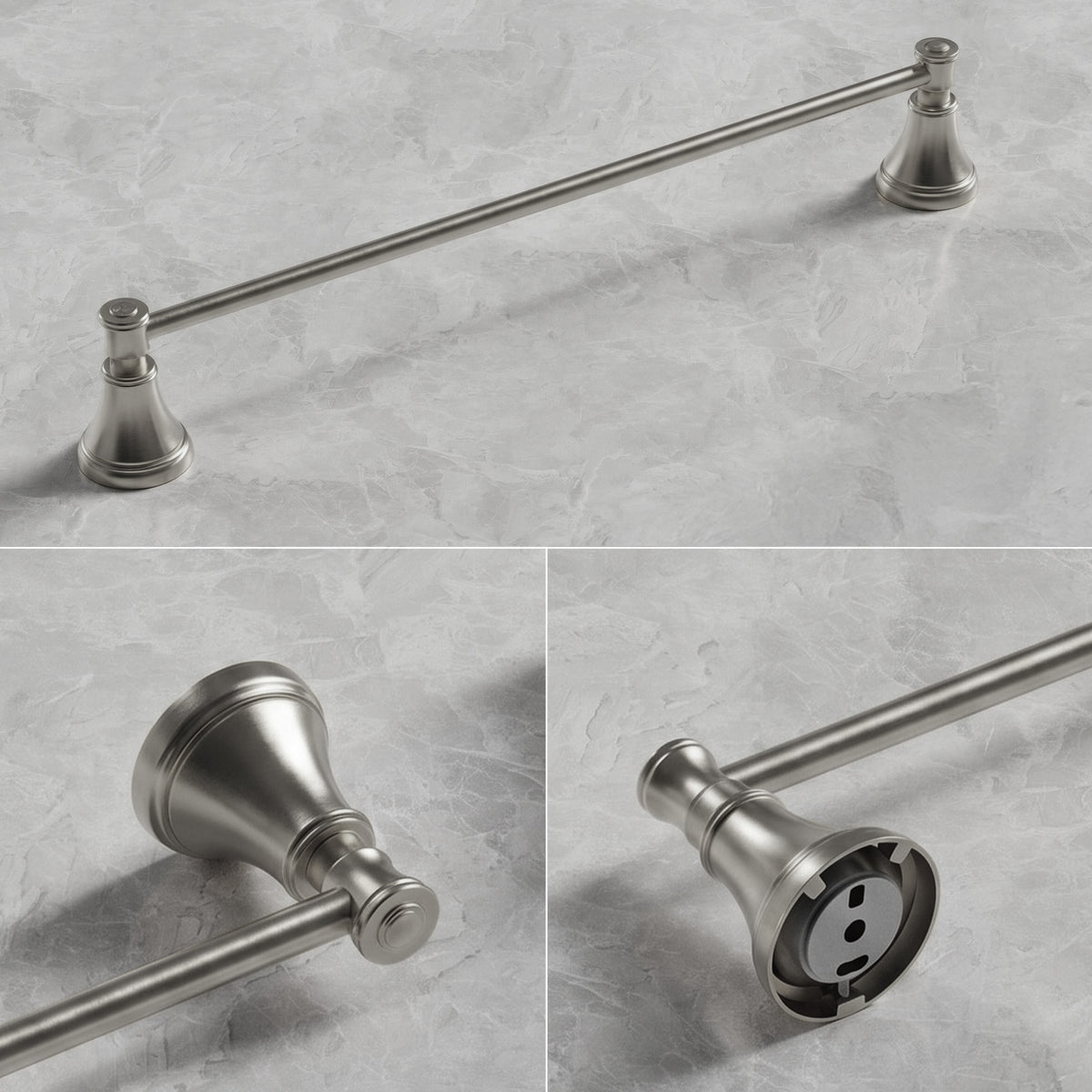 23.3-Inch Wall-Mounted Stainless Steel Bathroom Towel Bar for Daily Storage