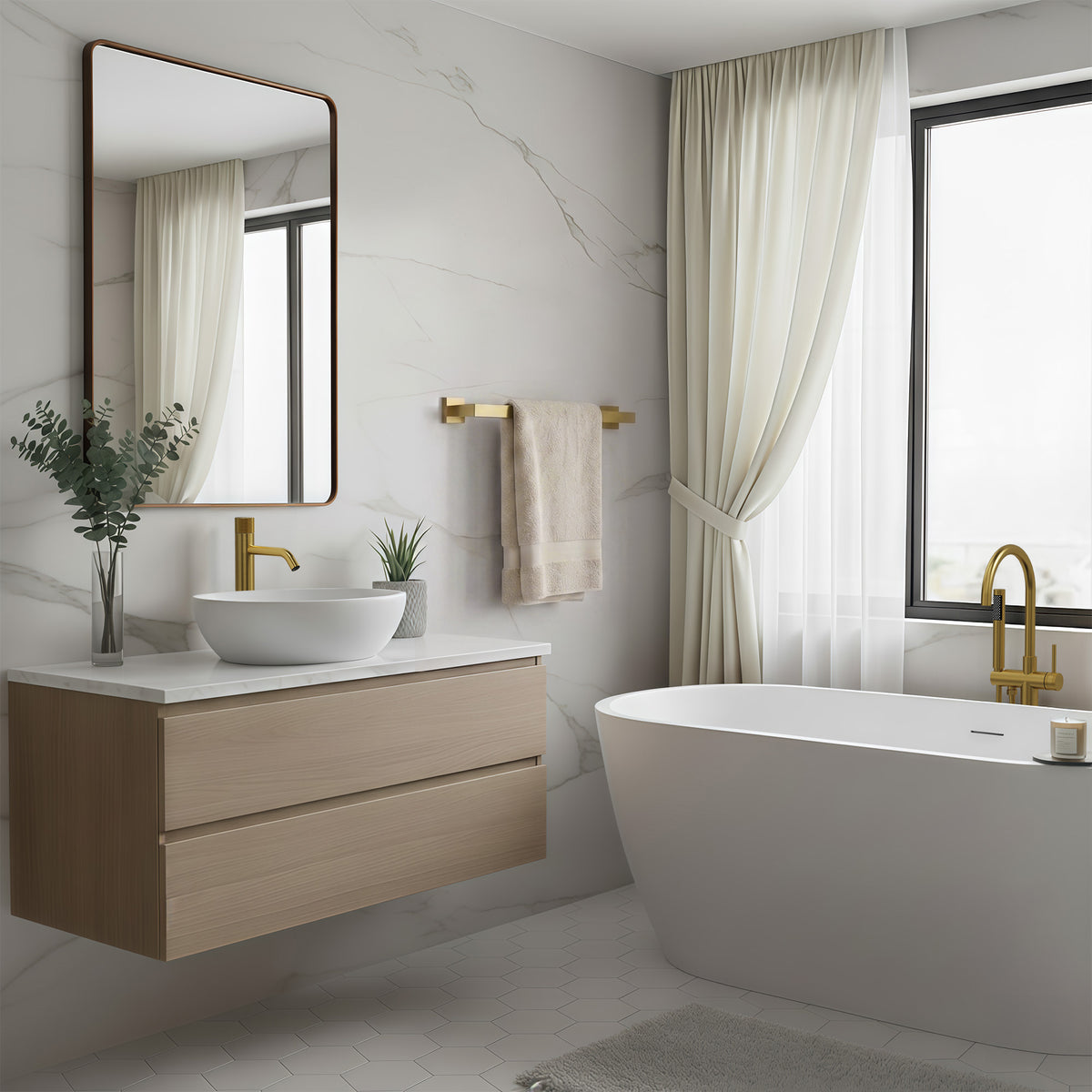 25.6-Inch Wall-Mounted 304 Stainless Steel Bathroom Towel Bar for Daily Storage