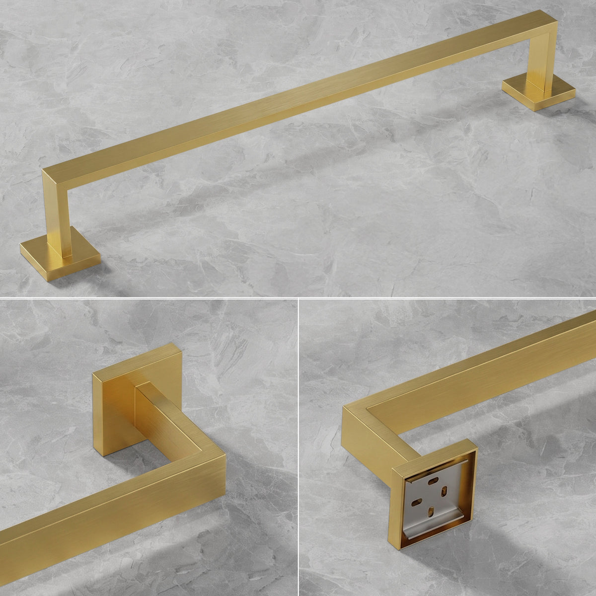 25.6-Inch Wall-Mounted 304 Stainless Steel Bathroom Towel Bar for Daily Storage