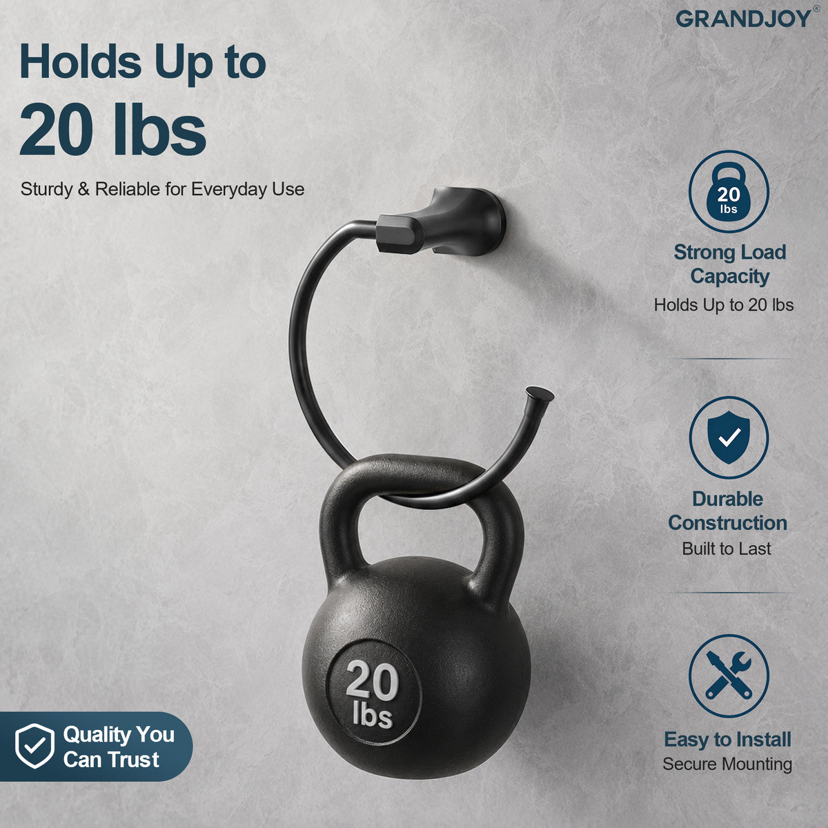 Wall-Mounted Open Towel Ring for Organized Bathroom Hand Towel Storage