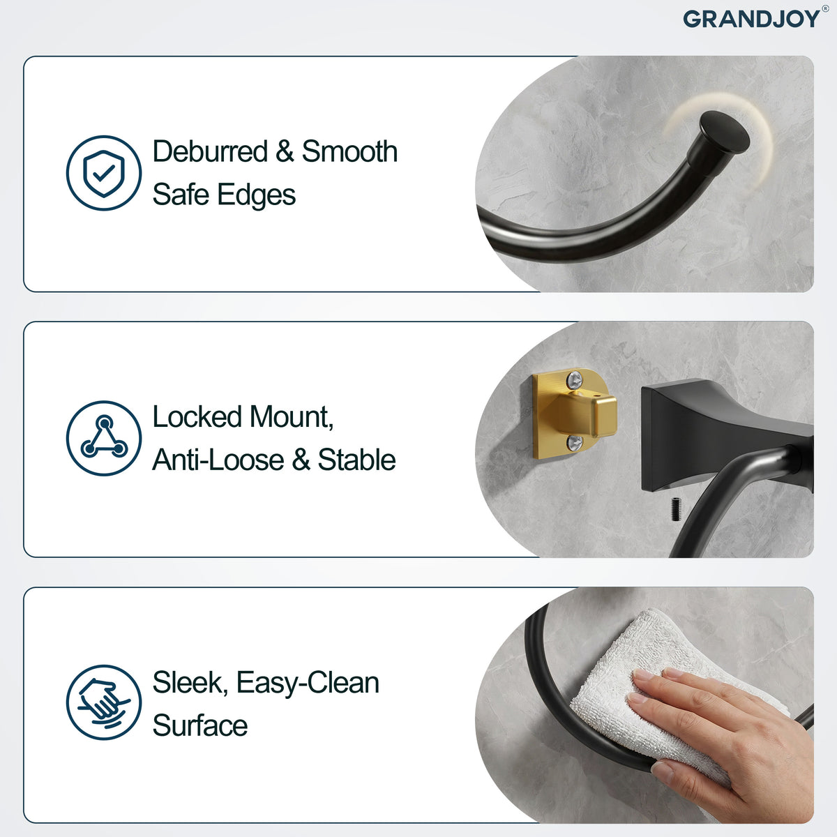 Wall-Mounted Open Towel Ring for Organized Bathroom Hand Towel Storage