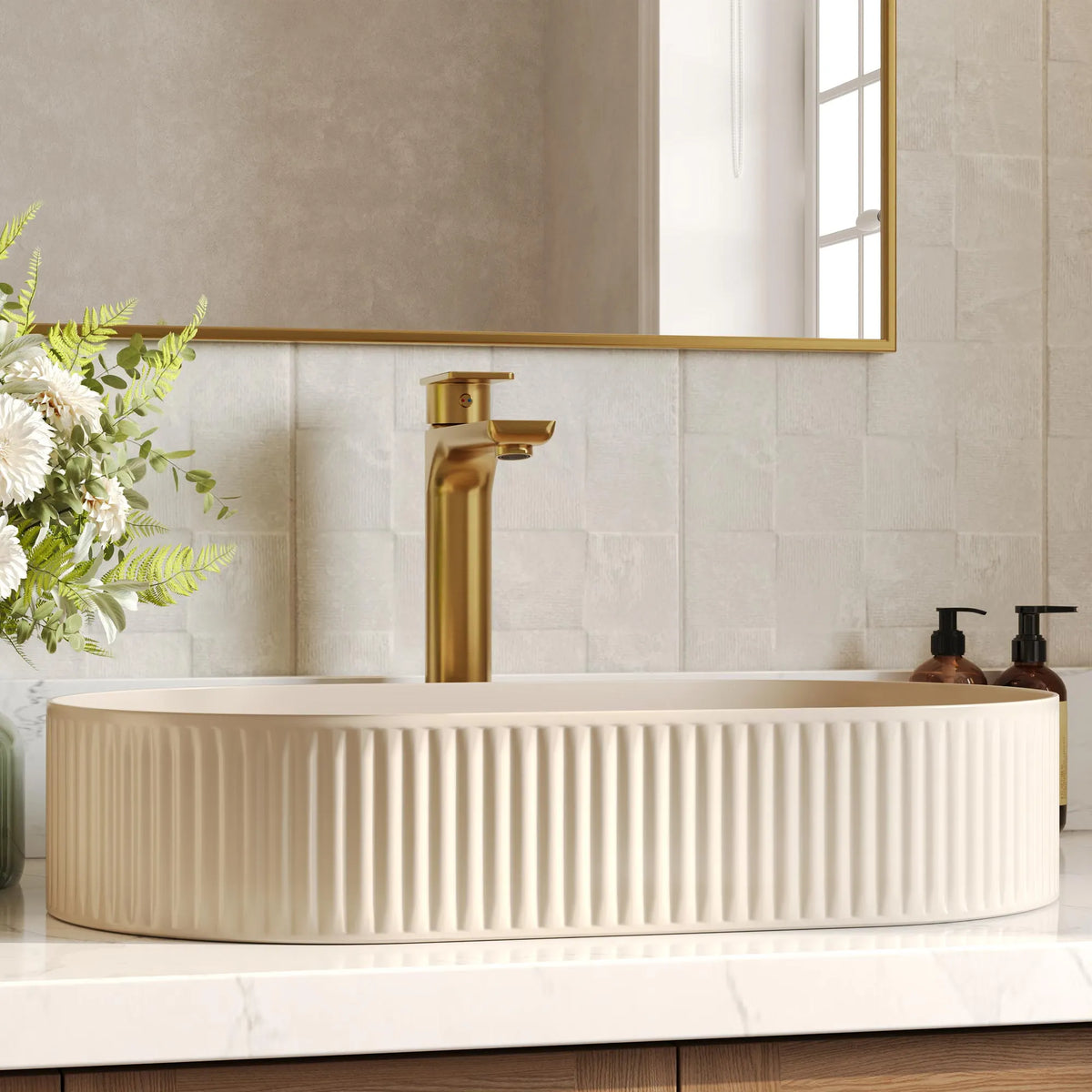 Single-Handle Vessel Bathroom Sink Faucet With Pop-Up Drain