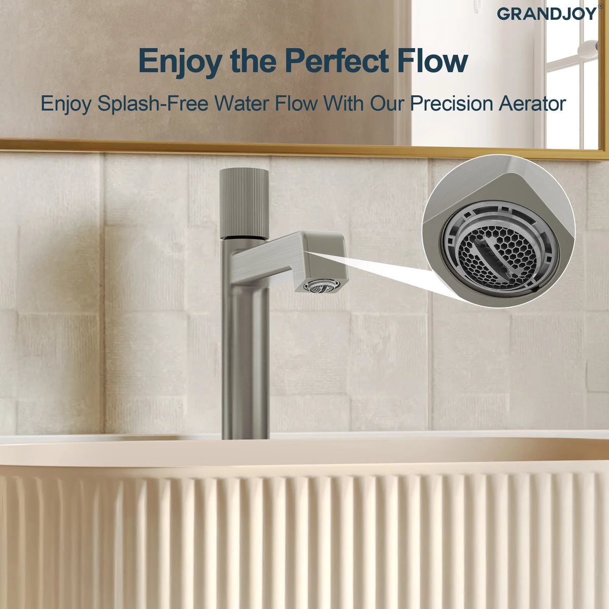 Single-Handle Vessel Bathroom Sink Faucet With Pop-Up Drain
