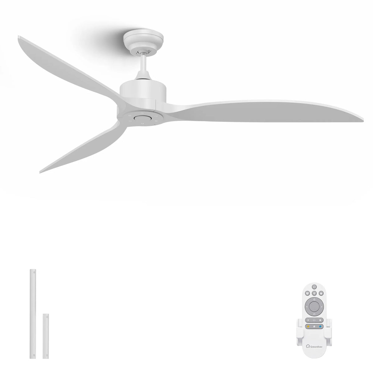 65-Inch Downrod Mount 3-Blade Ceiling Fan without Light