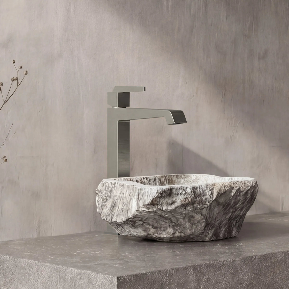 Single-Handle Vessel Bathroom Sink Faucet With Pop-Up Drain