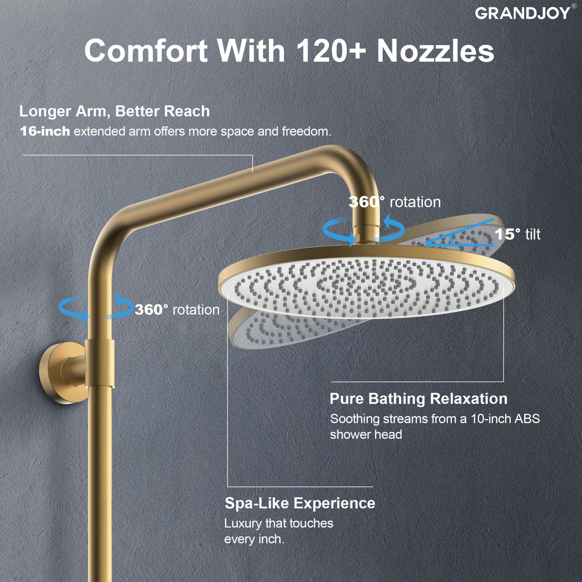 Exposed Pressure-Balanced Rain Shower System with Handheld Spray