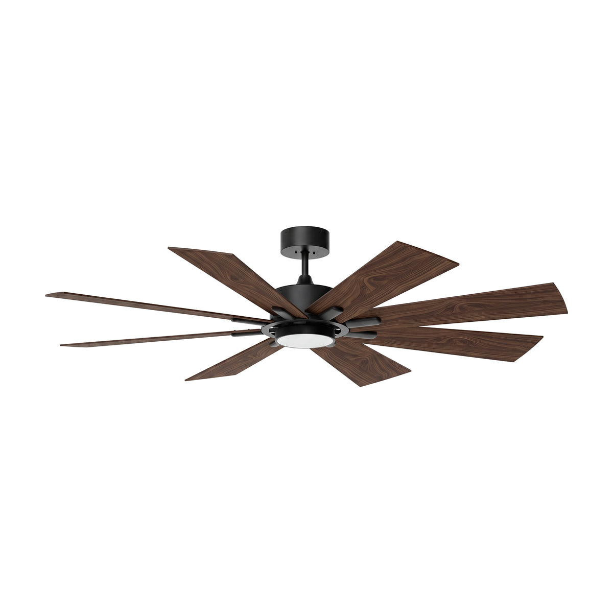 72-Inch Downrod Mount 8-Blade Ceiling Fan with Light and Remote Control