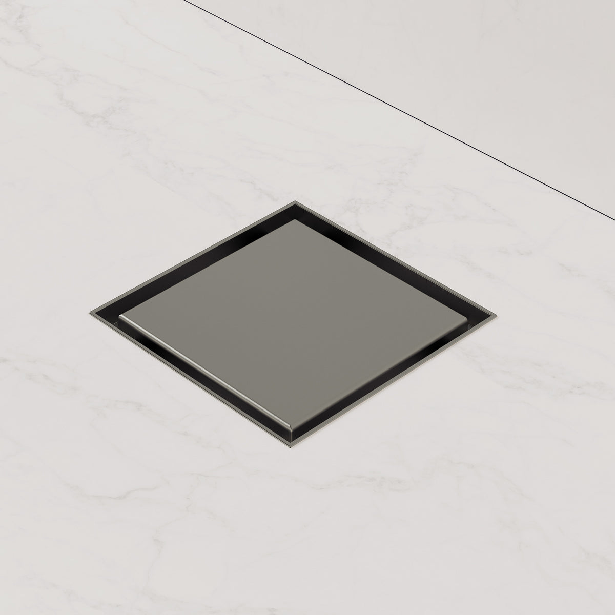 4-Inch Reversible Square Shower Drain with Anti-Odor Core