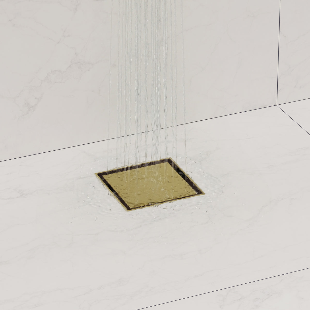 4-Inch Reversible Square Shower Drain with Anti-Odor Core