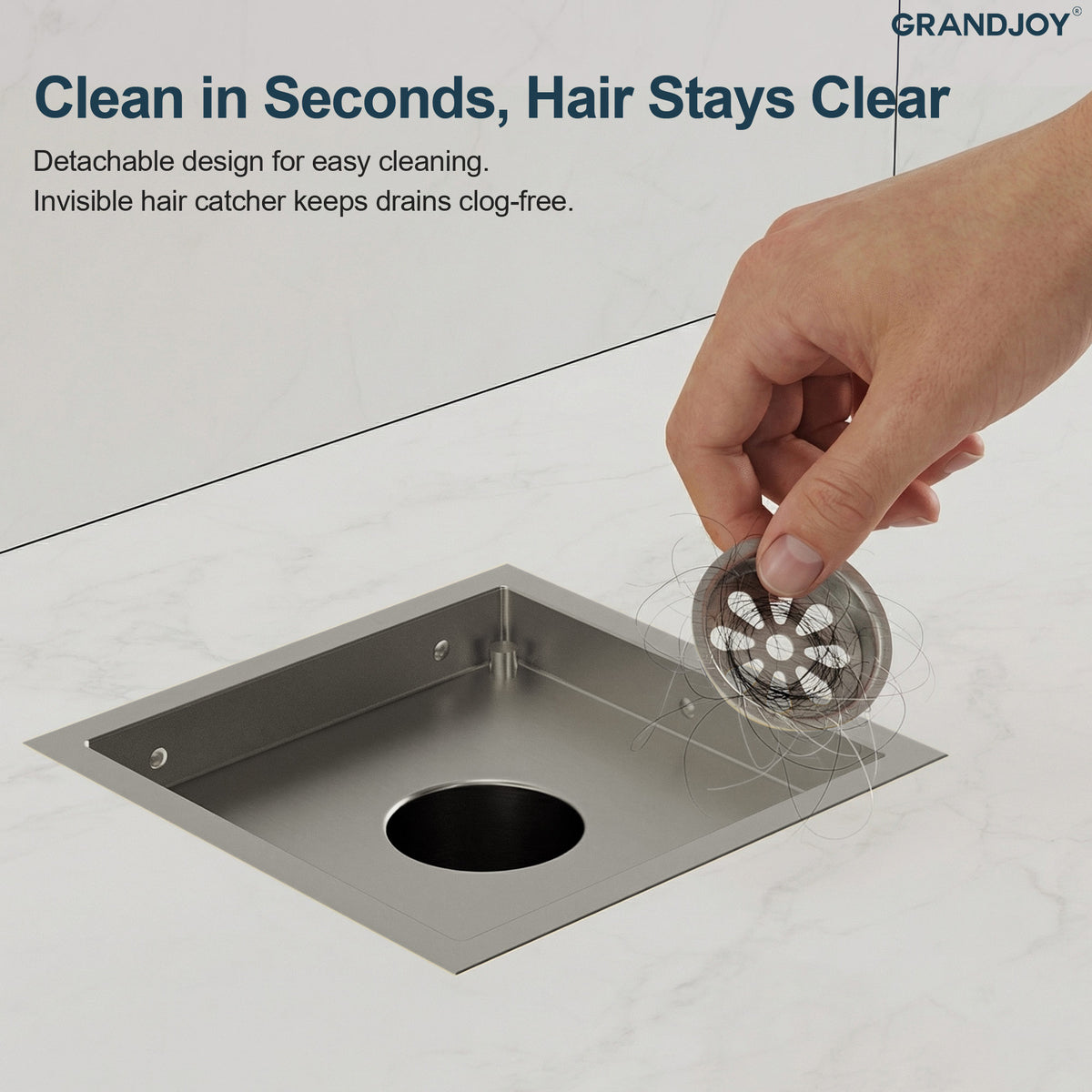6-Inch Reversible Square Shower Drain with Anti-Odor Core