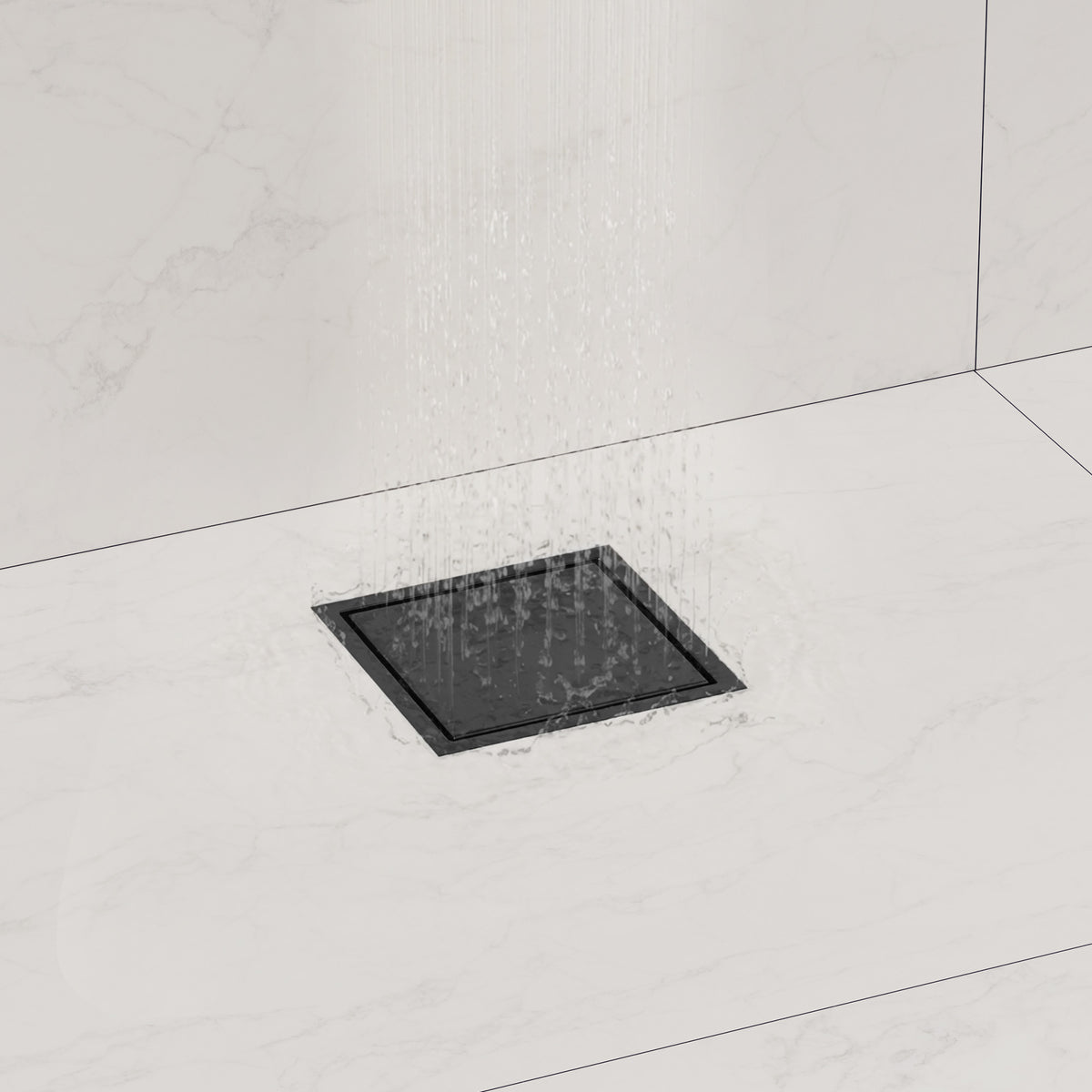 6-Inch Reversible Square Shower Drain with Anti-Odor Core
