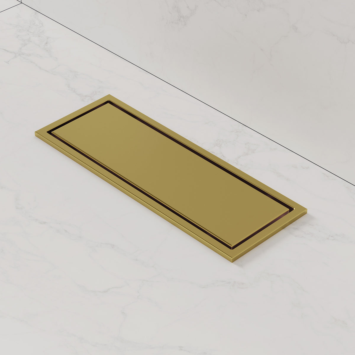 12-Inch Reversible Rectangular Shower Drain with Anti-Odor Core
