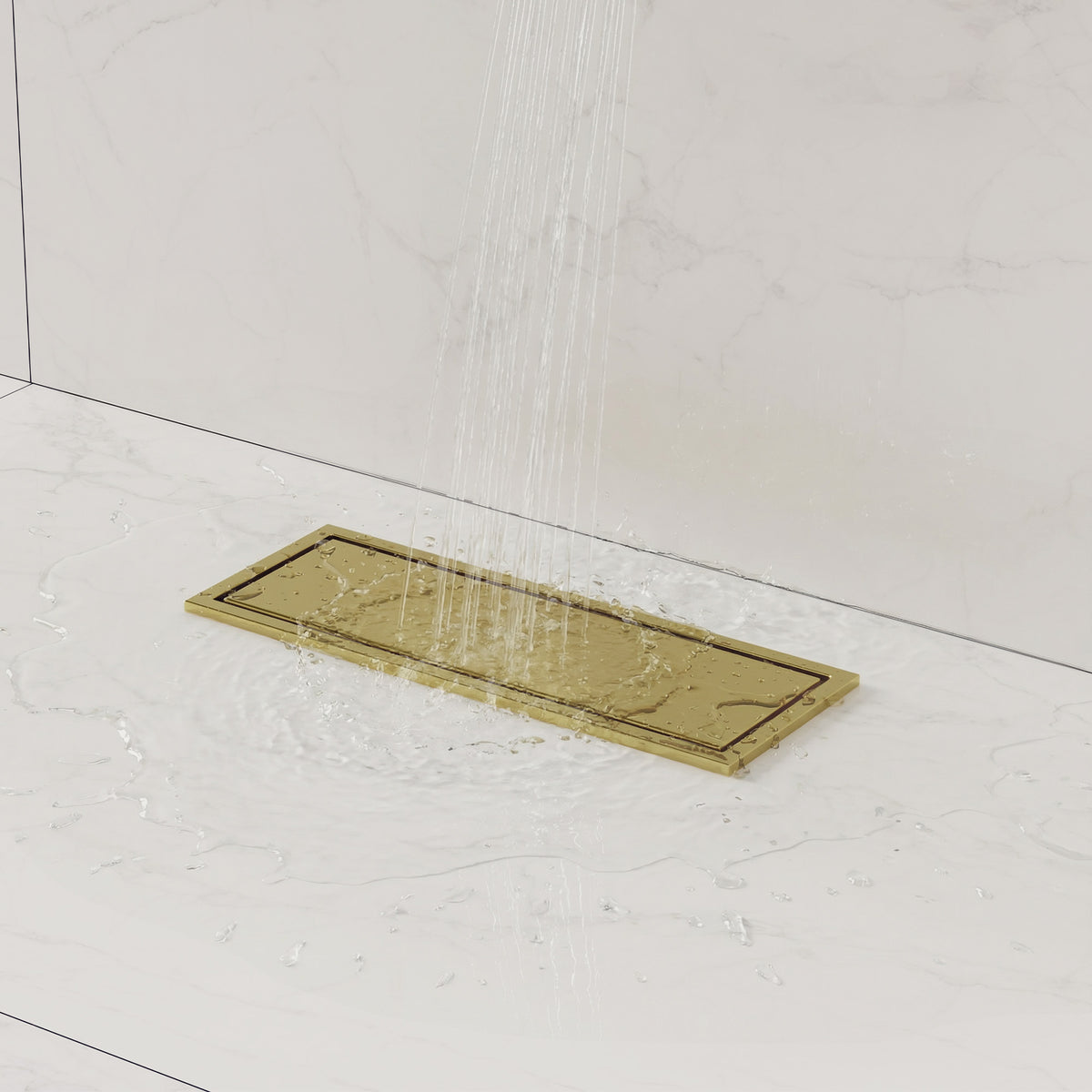 12-Inch Reversible Rectangular Shower Drain with Anti-Odor Core