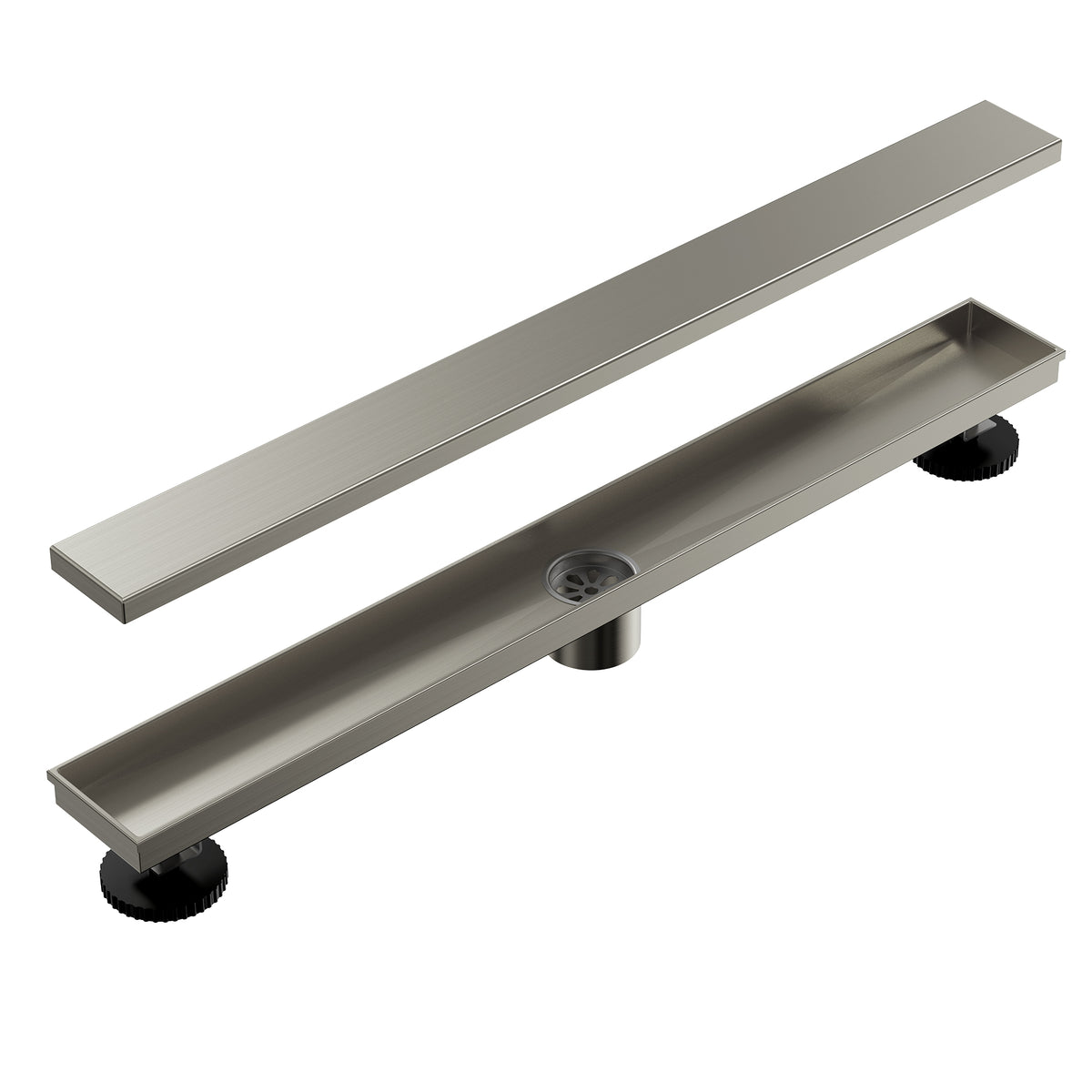 24-Inch Reversible Linear Shower Drain Kit with Anti-Odor Core