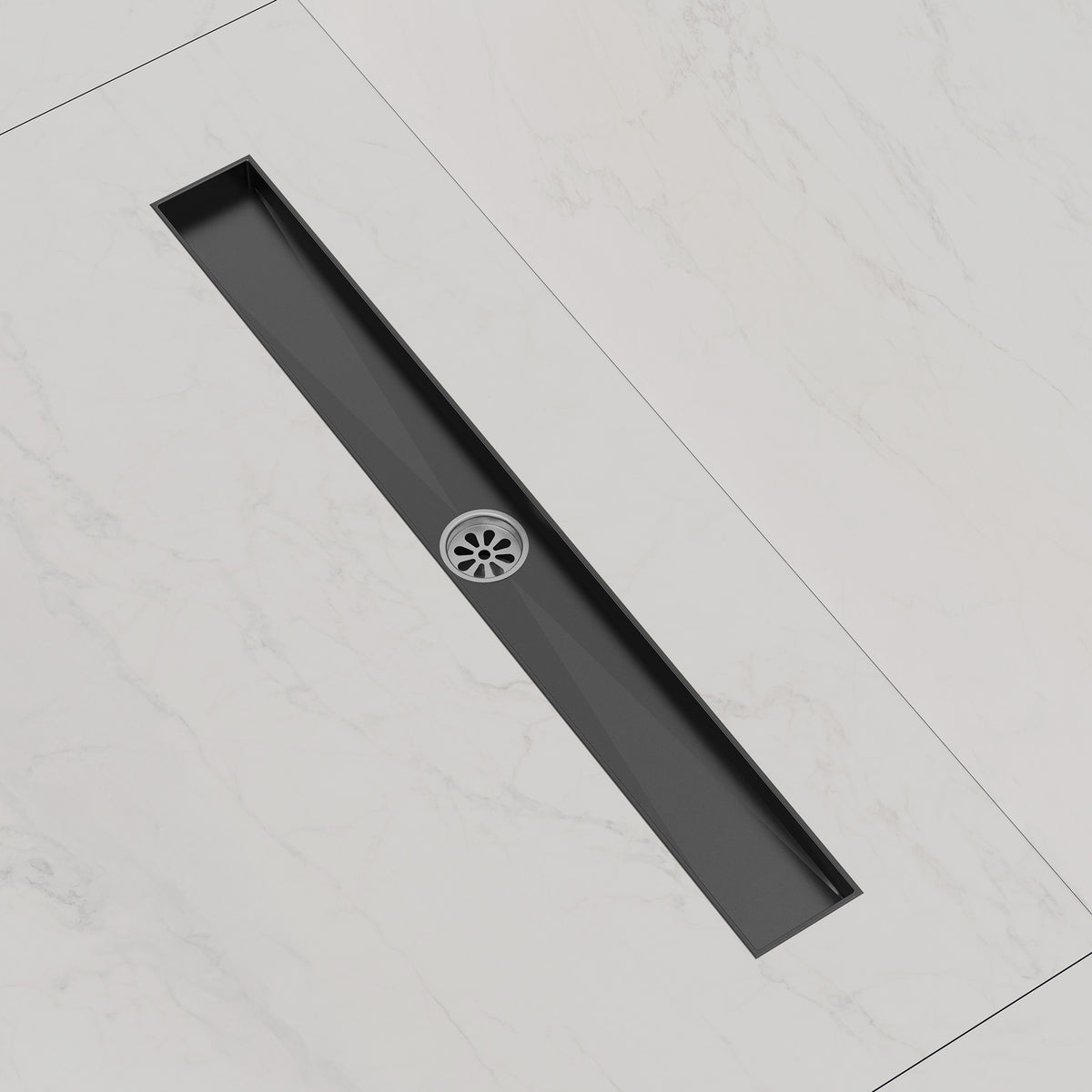 24-Inch Linear Shower Drain with Anti-Odor Core and Hair Catcher